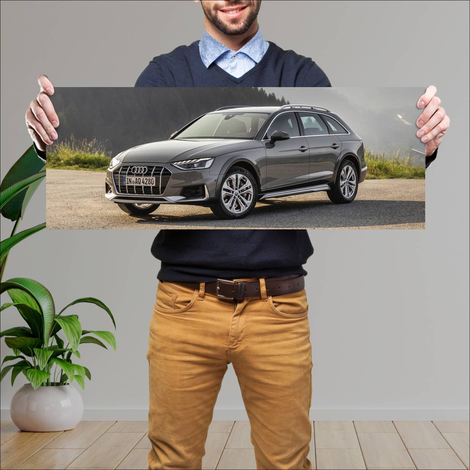 Cuadro grande 30x80cm 2019 audi a4 allroad auto 458 Audi