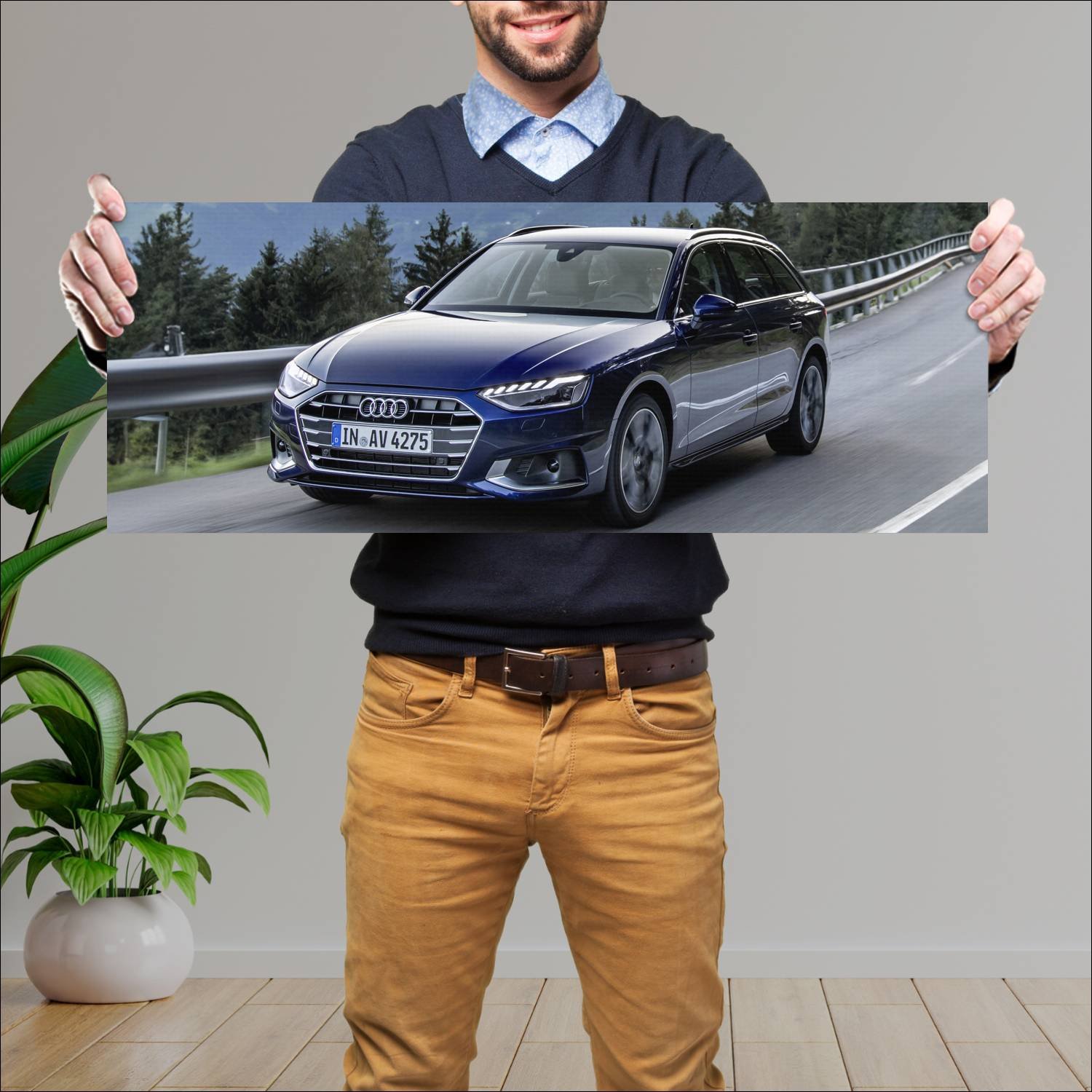 Cuadro grande 30x80cm 2019 audi a4 avant auto 460 Audi