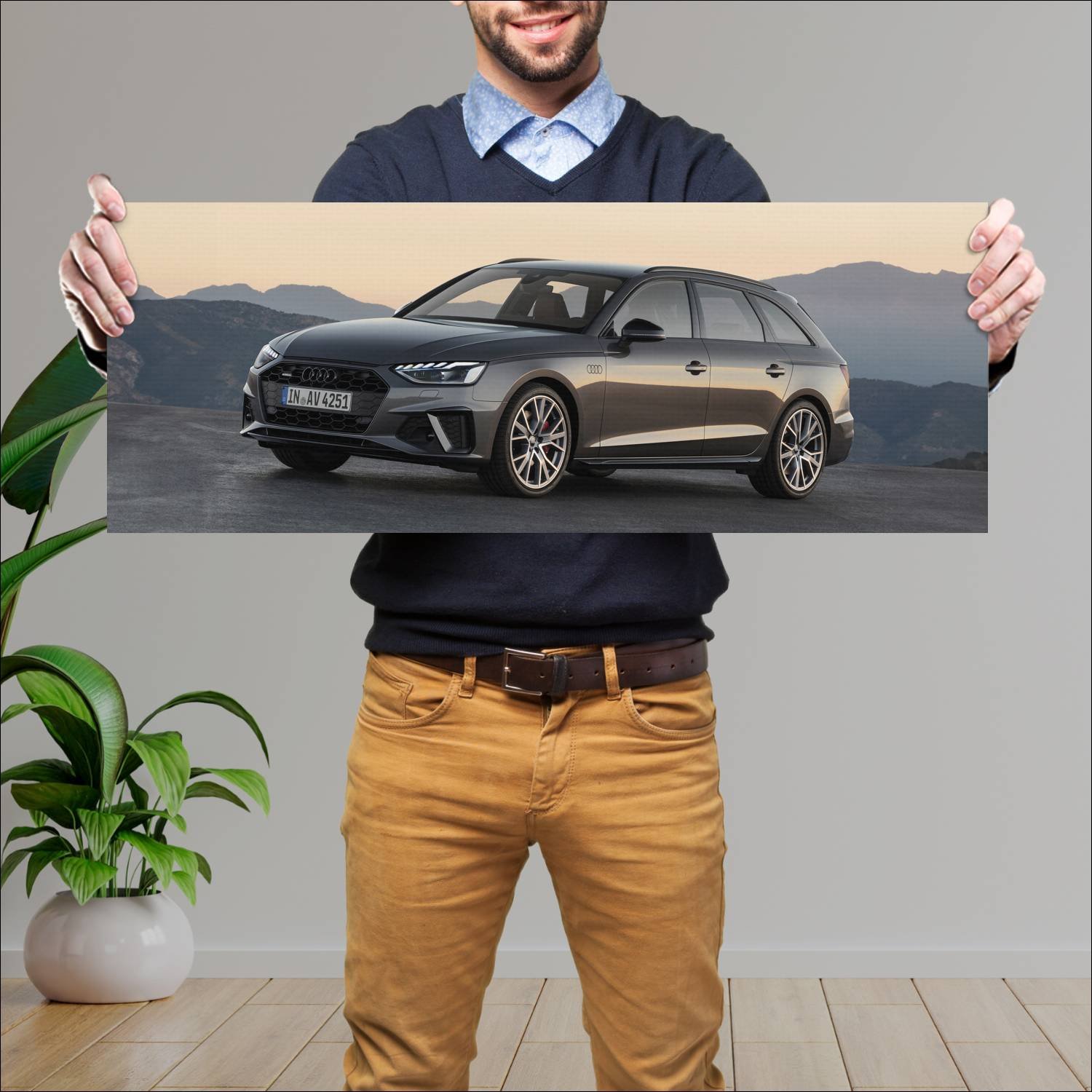 Cuadro grande 30x80cm 2019 audi a4 avant edition o 461 Audi