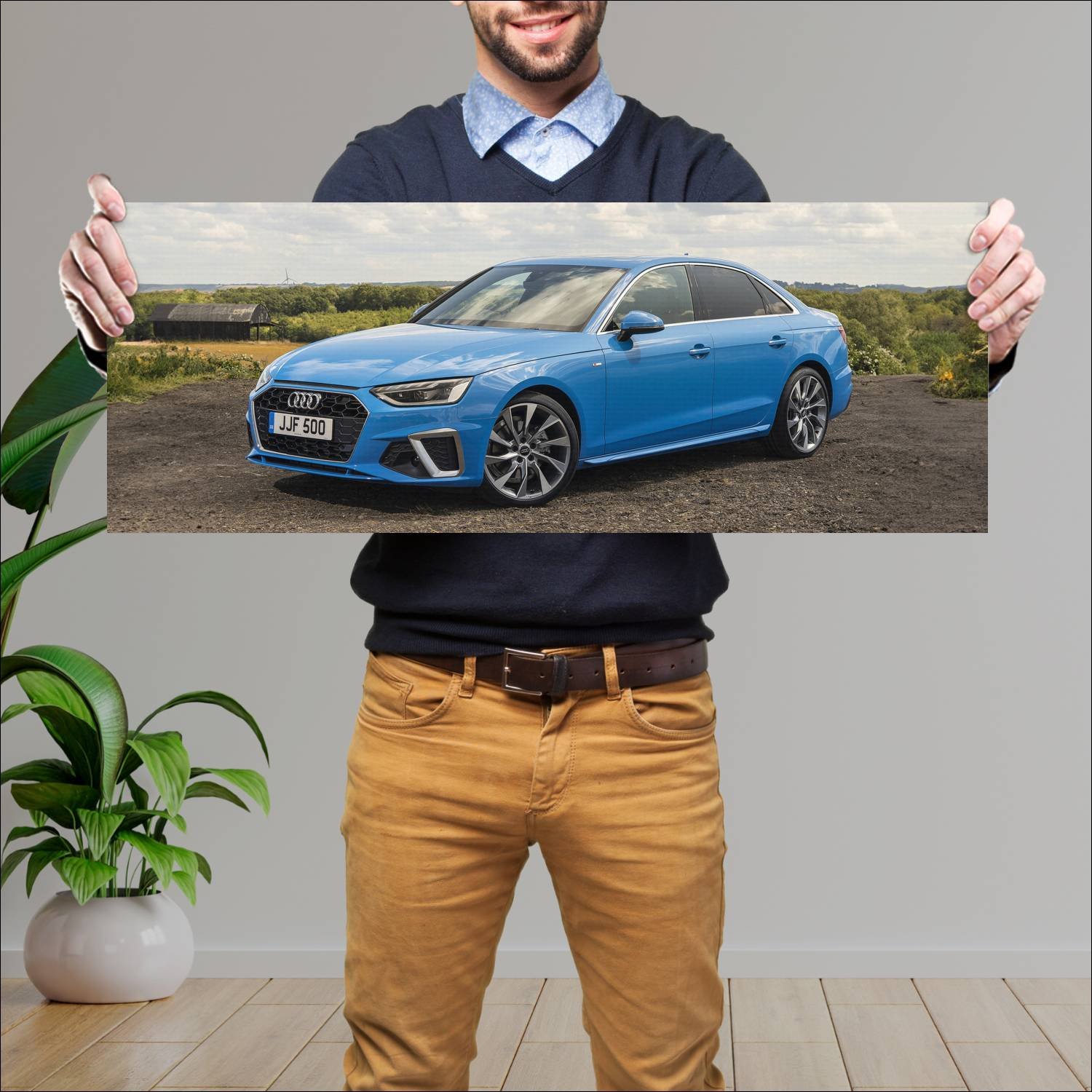 Cuadro grande 30x80cm 2019 audi a4 saloon s line u 463 Audi