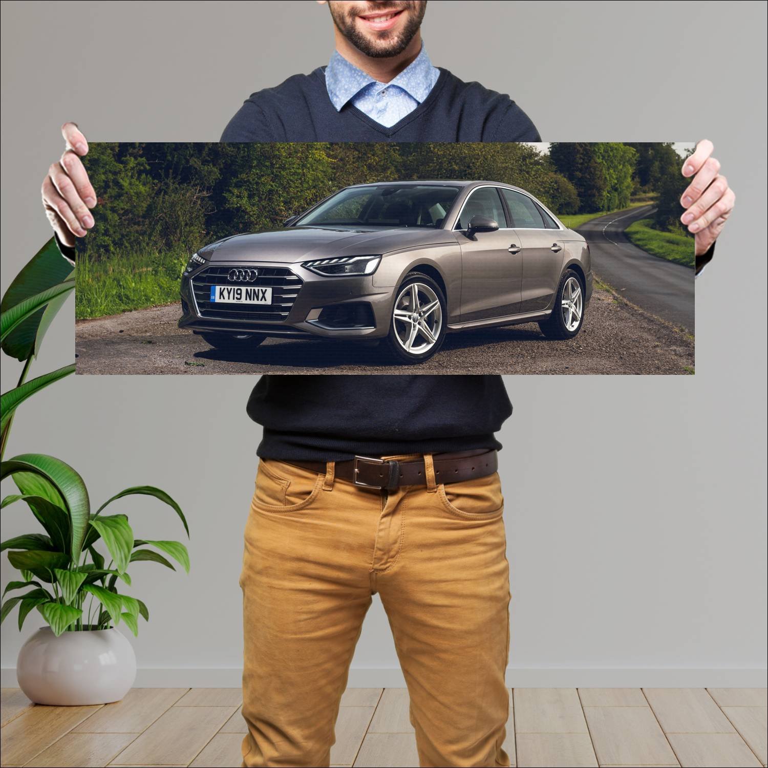 Cuadro grande 30x80cm 2019 audi a4 saloon uk auto 464 Audi