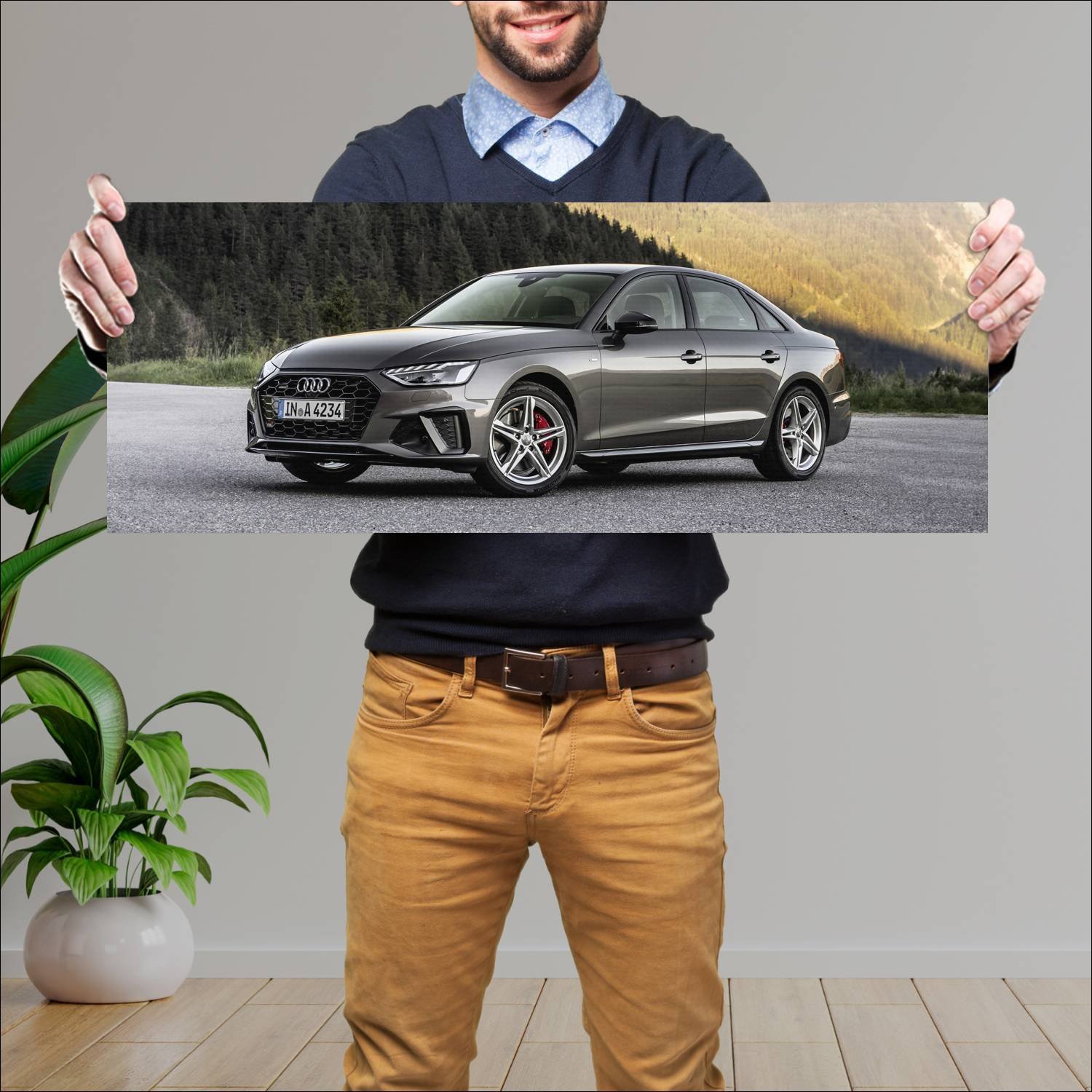 Cuadro grande 30x80cm 2019 audi a4 sedan s line 92 466 Audi