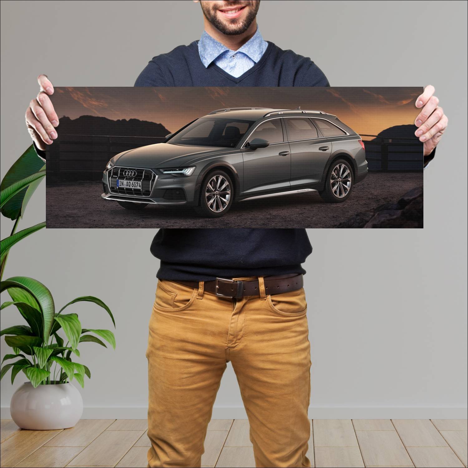 Cuadro grande 30x80cm 2019 audi a6 allroad auto 467 Audi