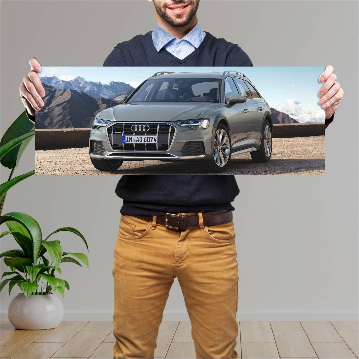Cuadro grande 30x80cm 2019 audi a6 allroad auto 468 Audi