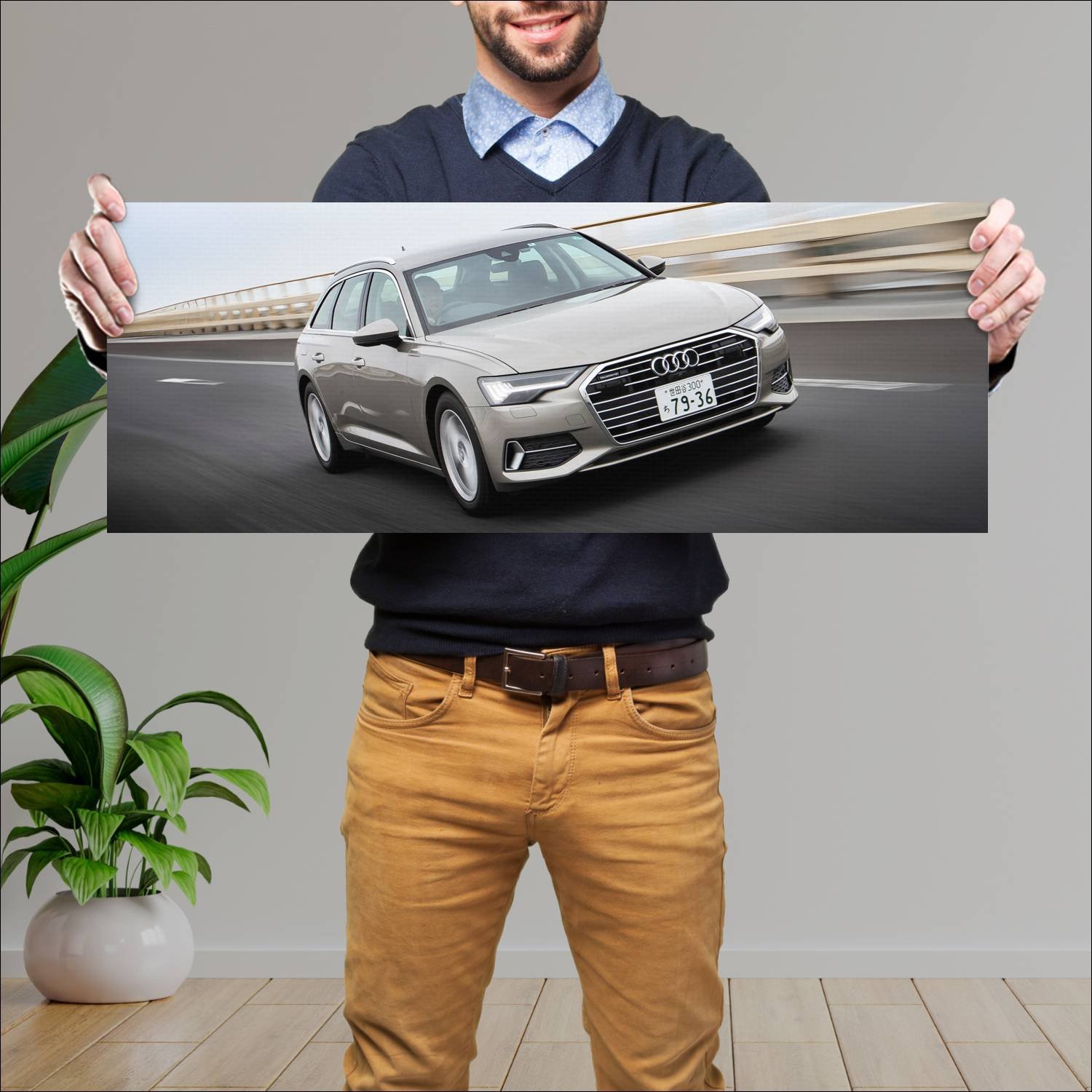 Cuadro grande 30x80cm 2019 audi a6 avant jp auto 471 Audi