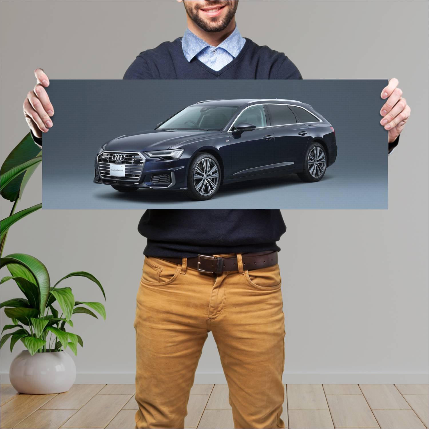 Cuadro grande 30x80cm 2019 audi a6 avant s line jp 472 Audi