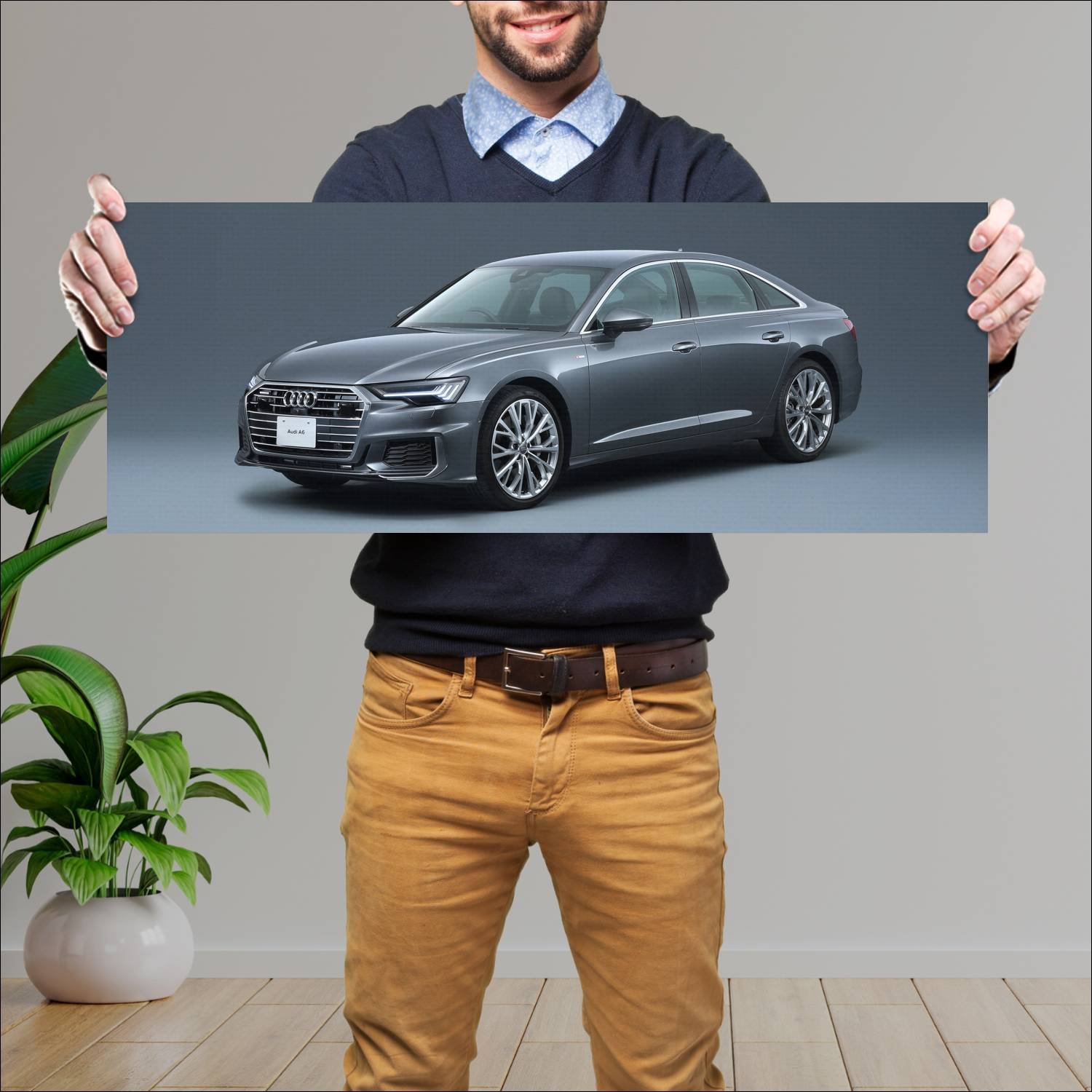 Cuadro grande 30x80cm 2019 audi a6 sedan s line jp 476 Audi