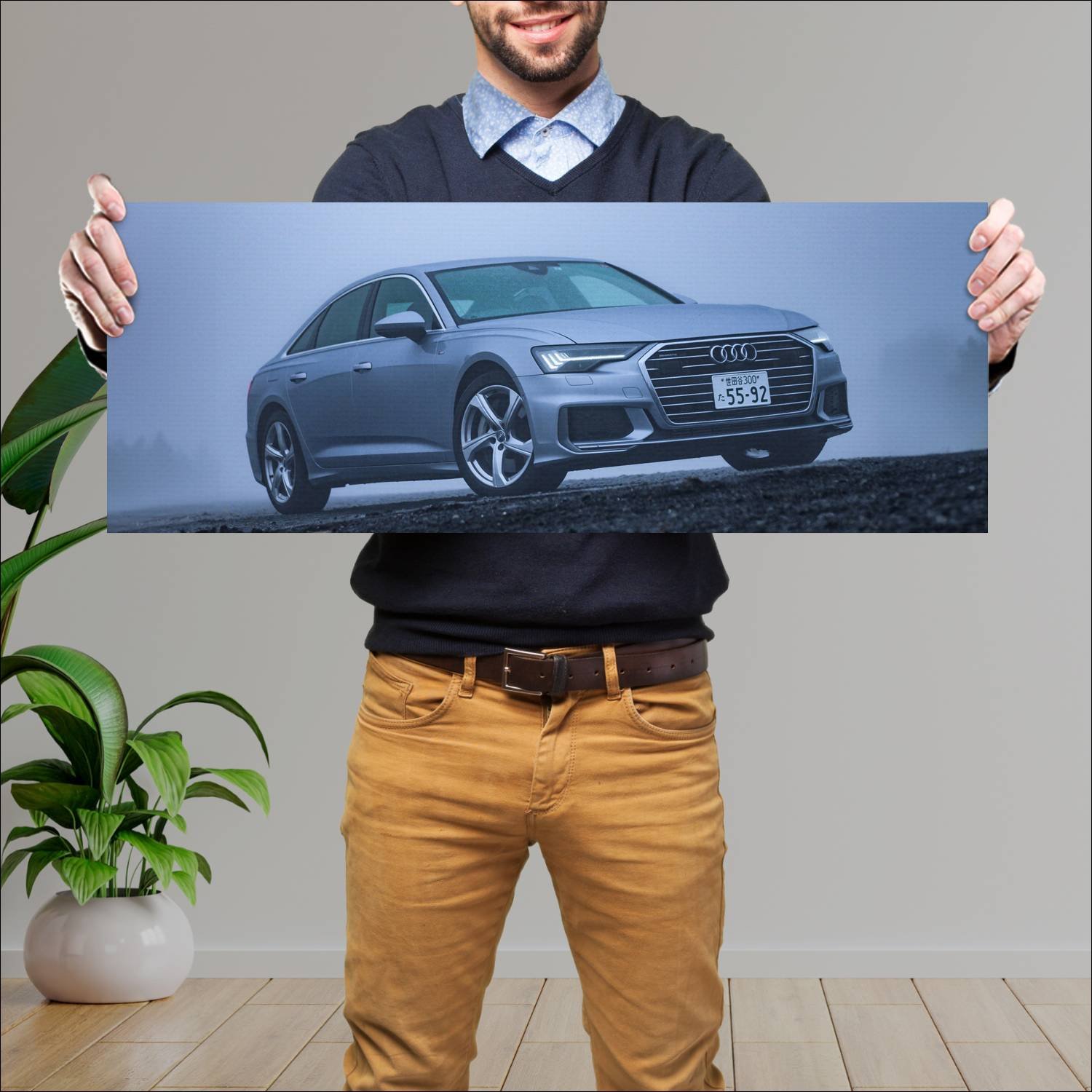Cuadro grande 30x80cm 2019 audi a6 sedan s line jp 477 Audi
