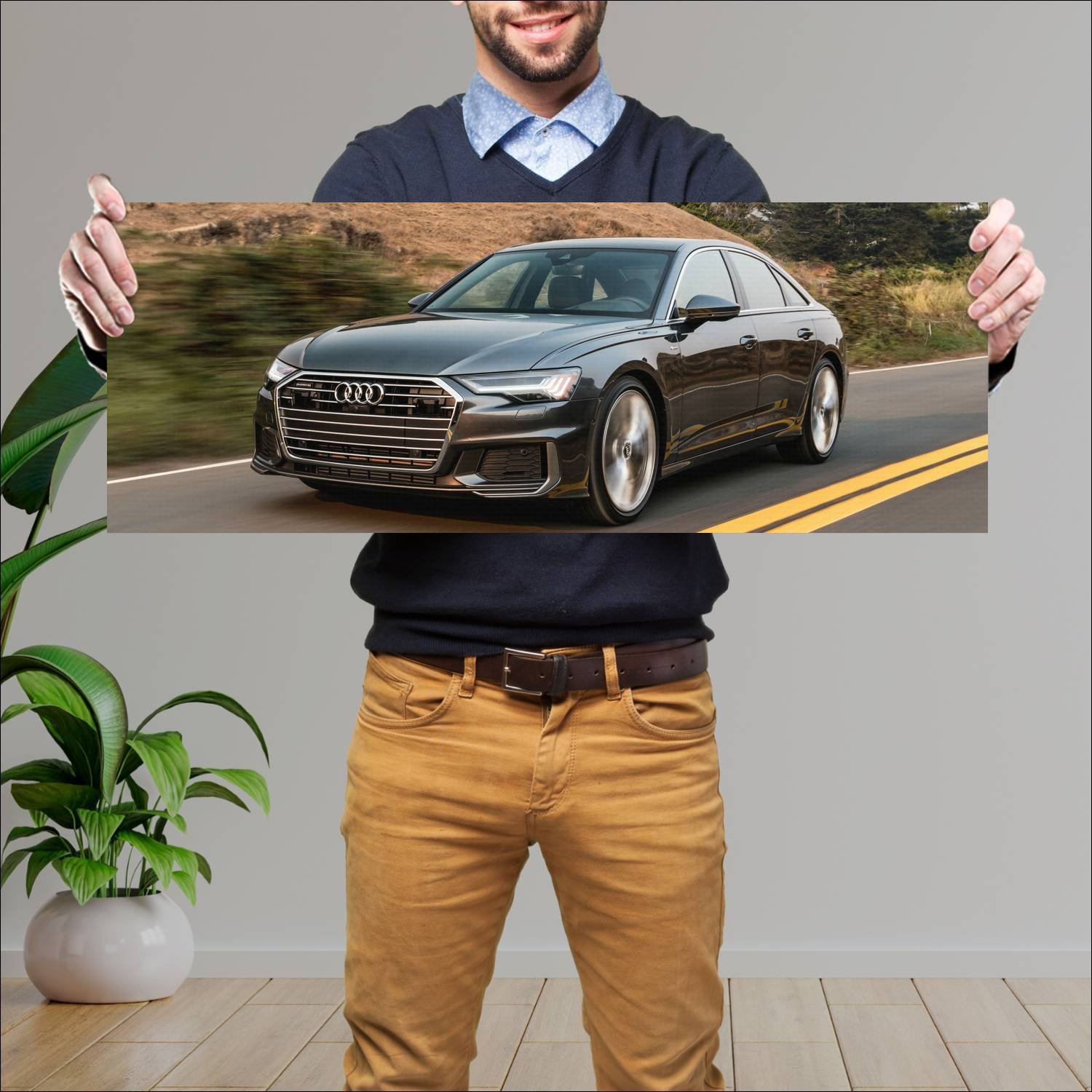 Cuadro grande 30x80cm 2019 audi a6 sedan s line us 479 Audi