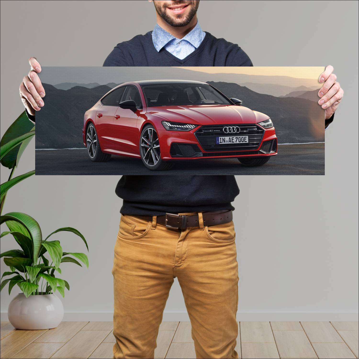 Cuadro grande 30x80cm 2019 audi a7 sportback plug 481 Audi