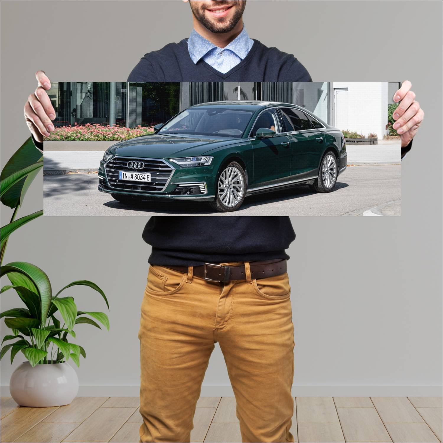 Cuadro grande 30x80cm 2019 audi a8 l plug in hybri 485 Audi
