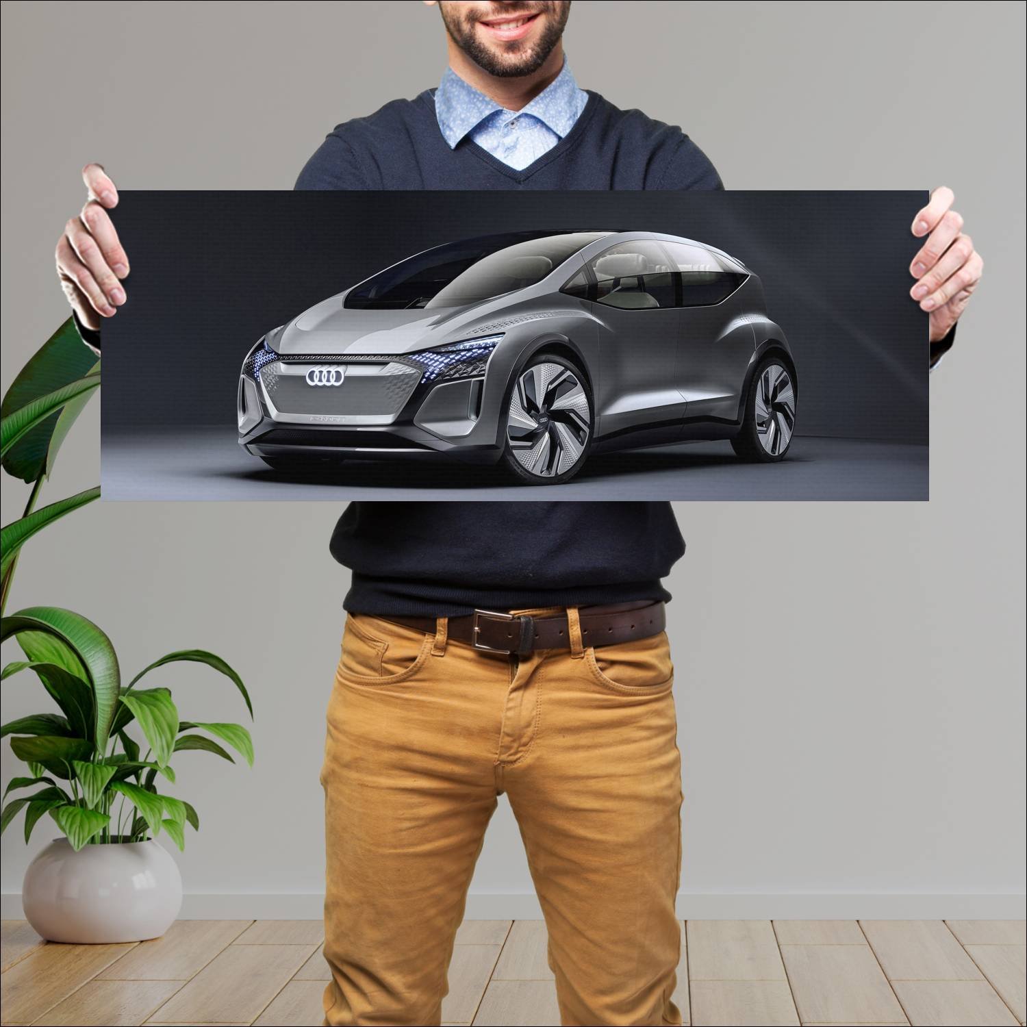 Cuadro grande 30x80cm 2019 audi ai me auto 488 Audi