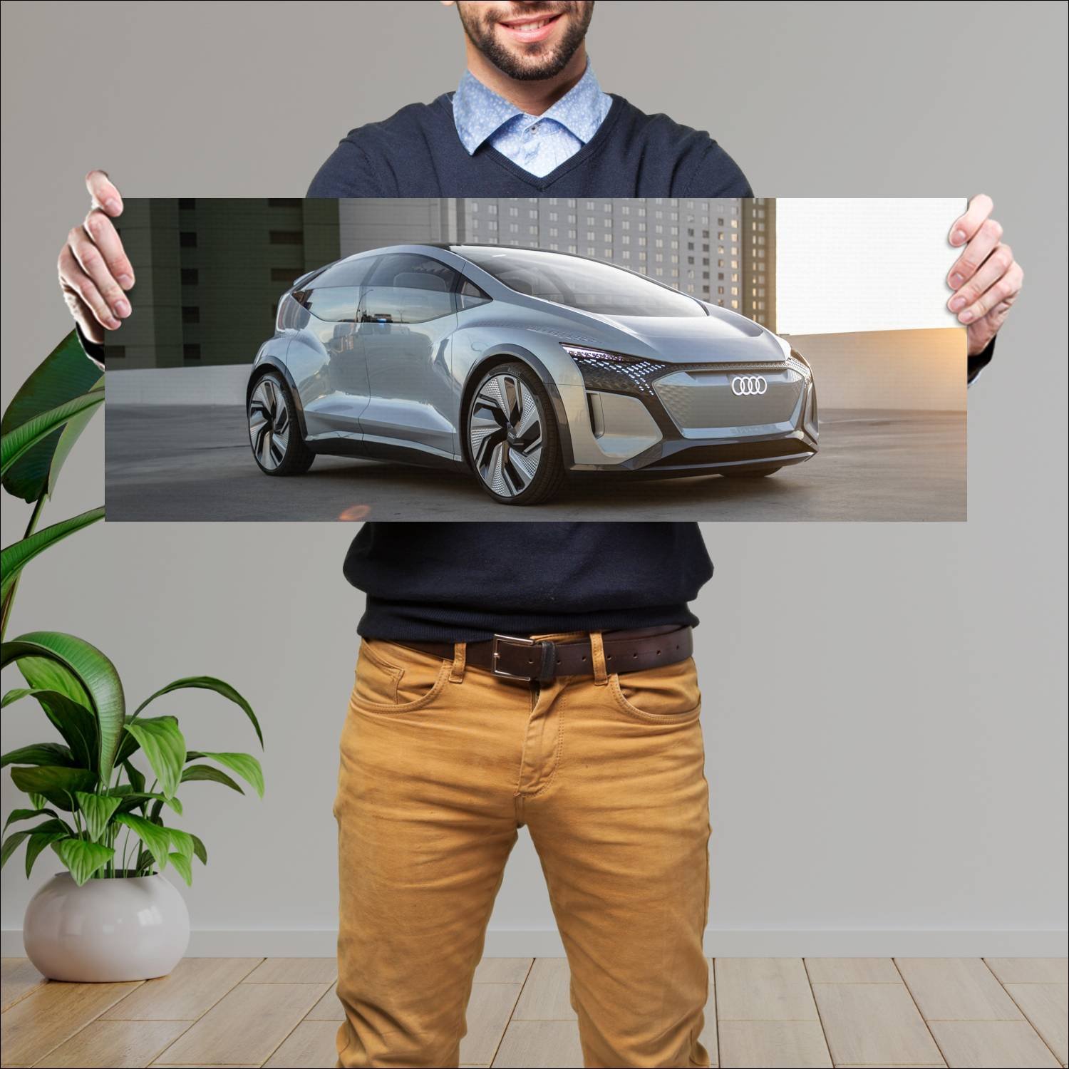 Cuadro grande 30x80cm 2019 audi ai me auto 489 Audi