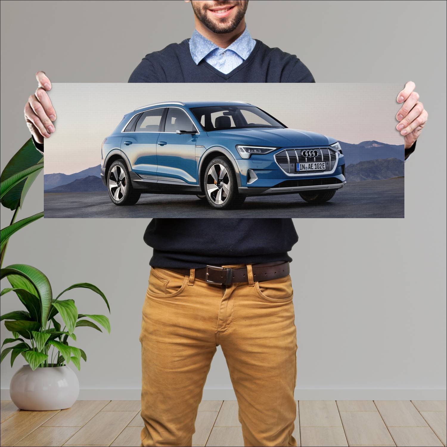 Cuadro grande 30x80cm 2019 audi e tron auto 492 Audi