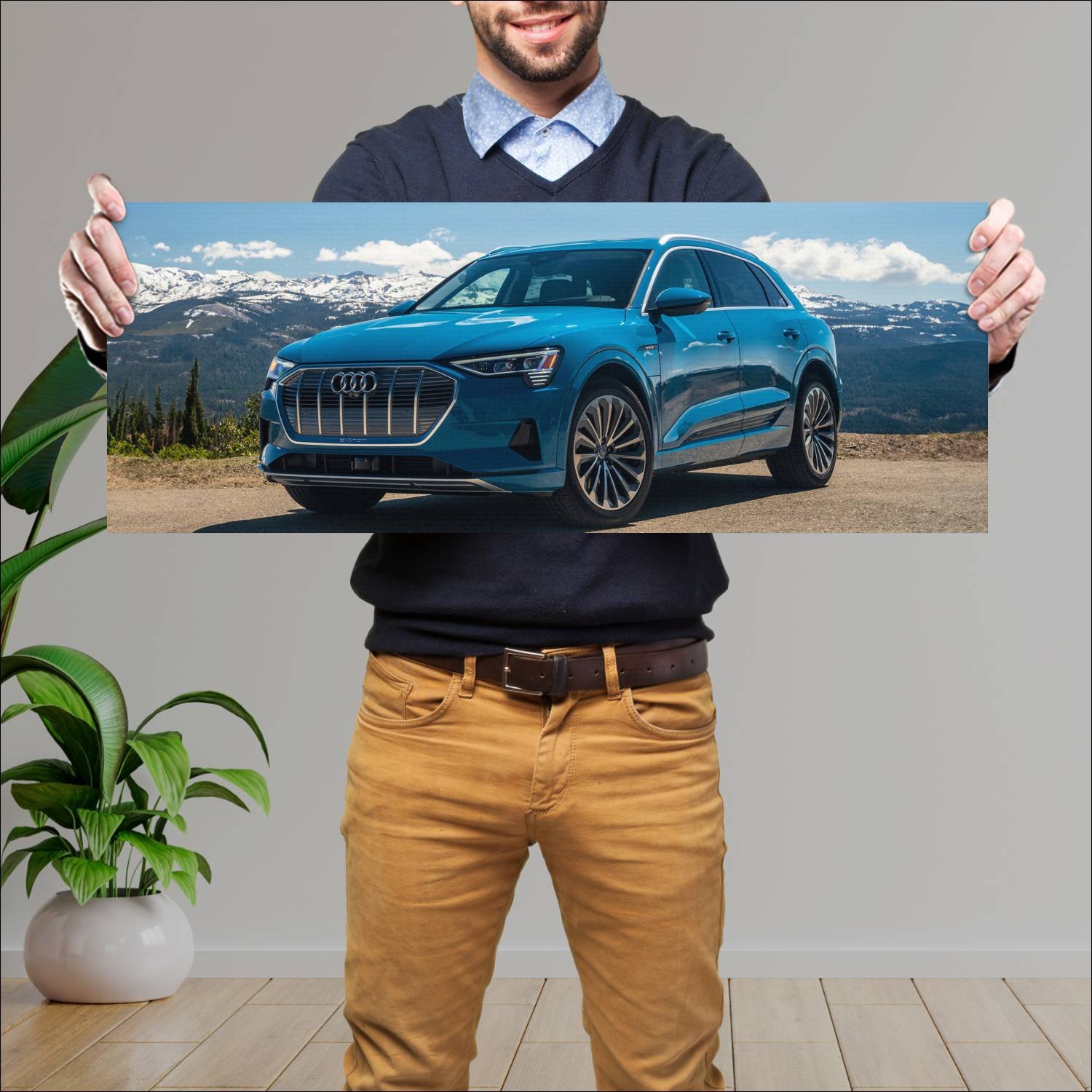 Cuadro grande 30x80cm 2019 audi e tron us auto 495 Audi