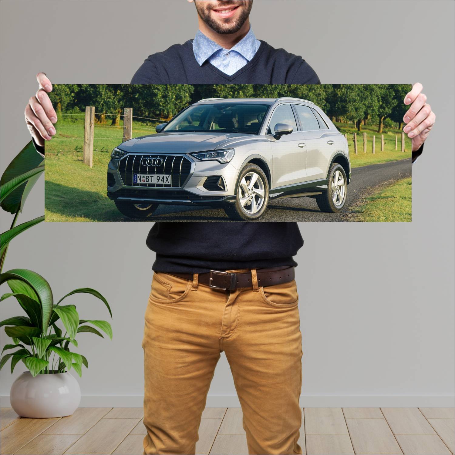 Cuadro grande 30x80cm 2019 audi q3 au auto 497 Audi