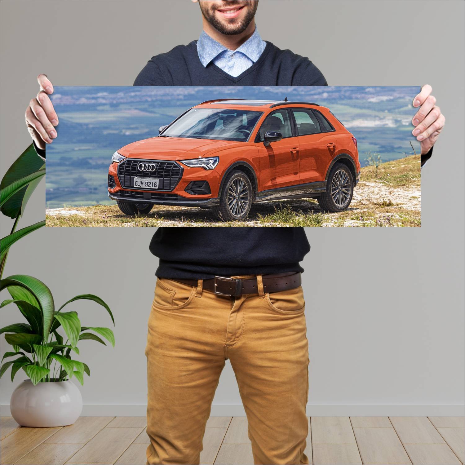 Cuadro grande 30x80cm 2019 audi q3 br auto 498 Audi