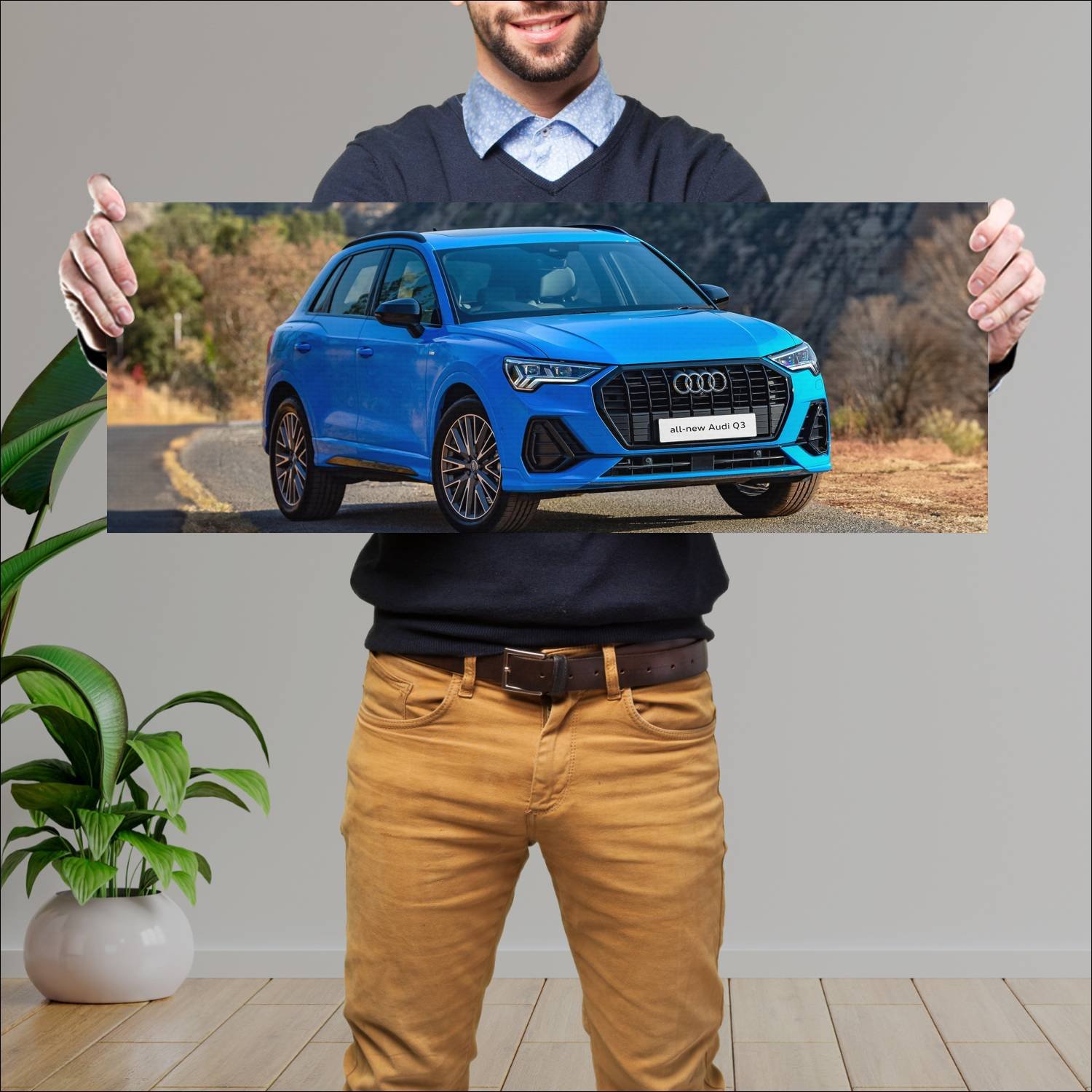 Cuadro grande 30x80cm 2019 audi q3 s line za auto 503 Audi