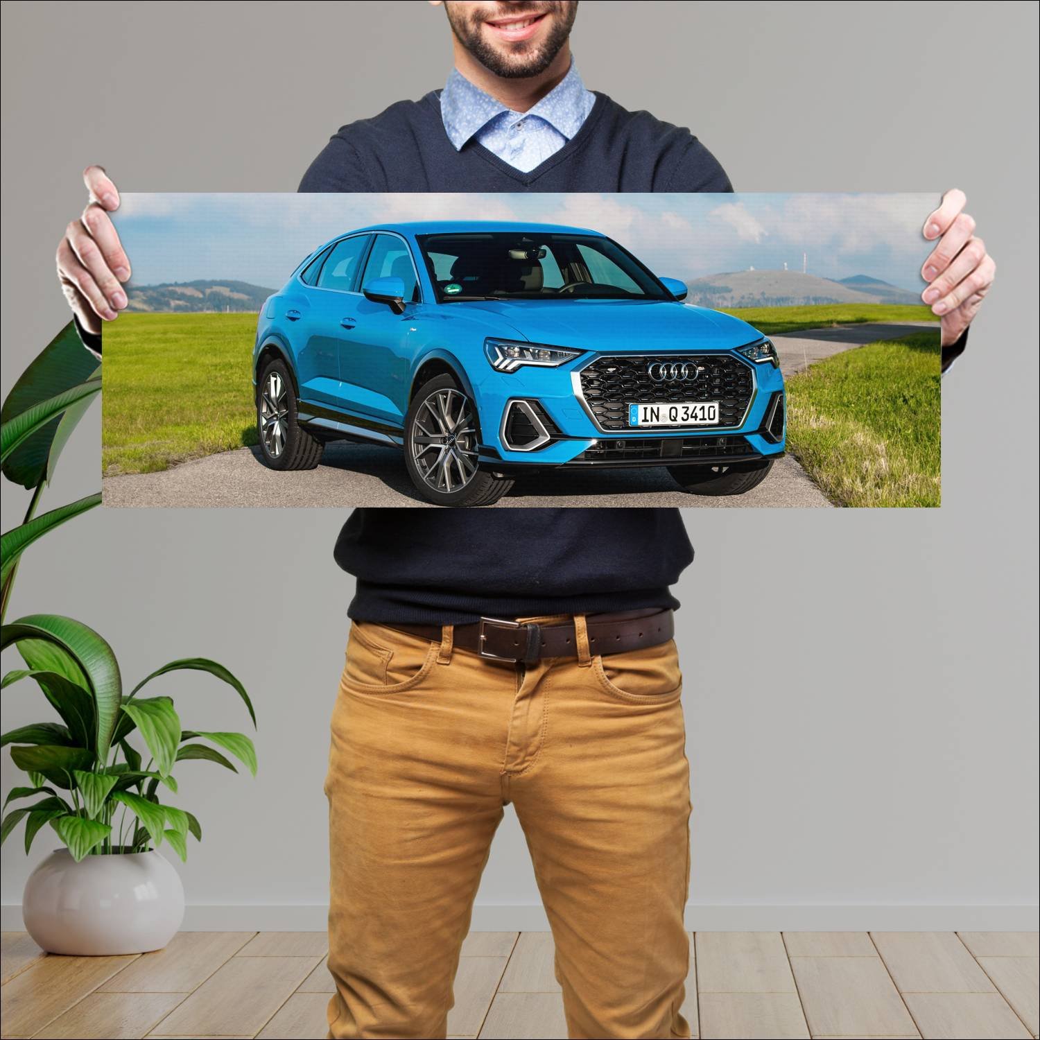 Cuadro grande 30x80cm 2019 audi q3 sportback s lin 506 Audi