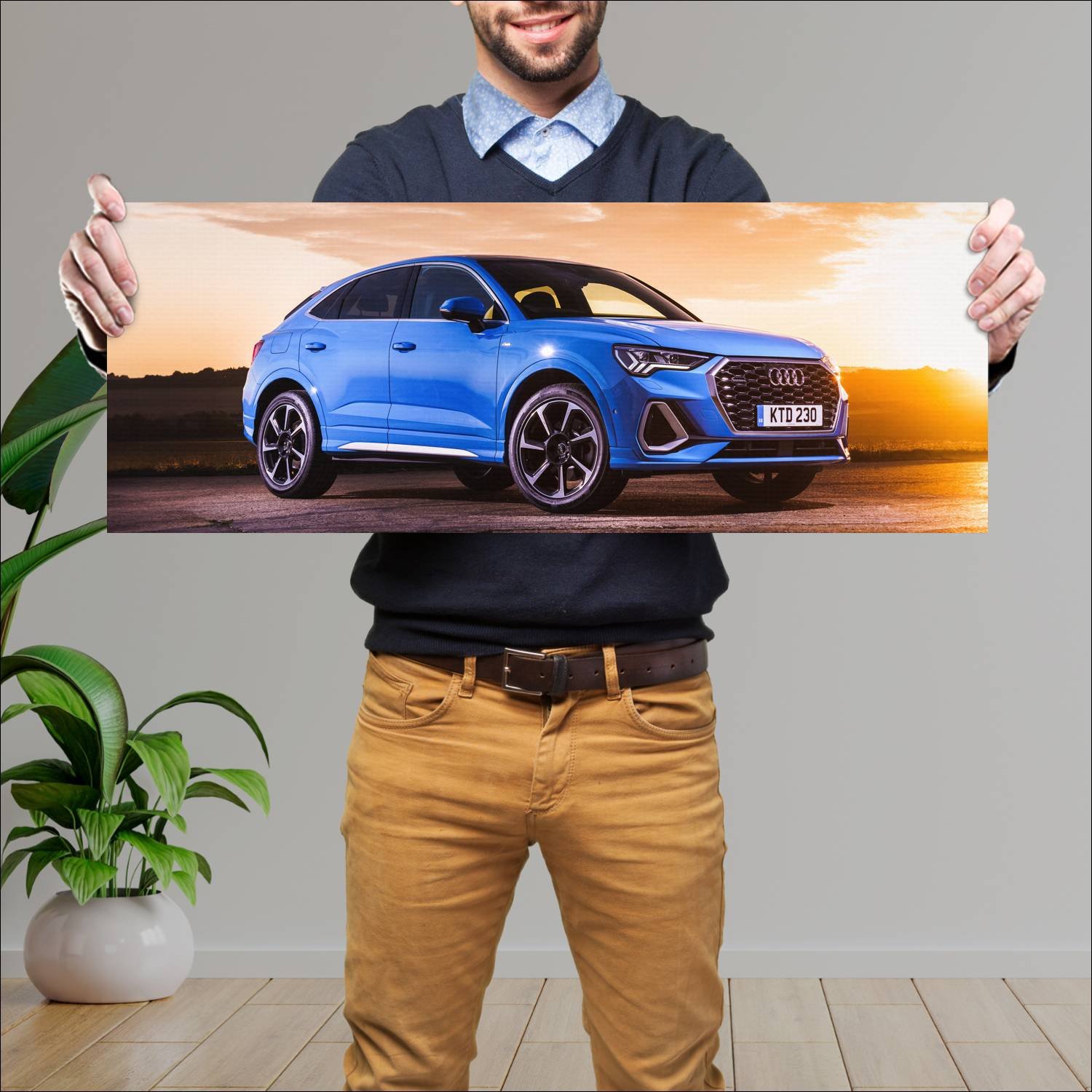 Cuadro grande 30x80cm 2019 audi q3 sportback s lin 507 Audi