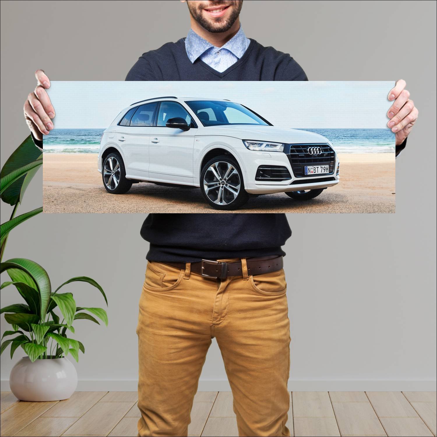 Cuadro grande 30x80cm 2019 audi q5 black edition a 509 Audi