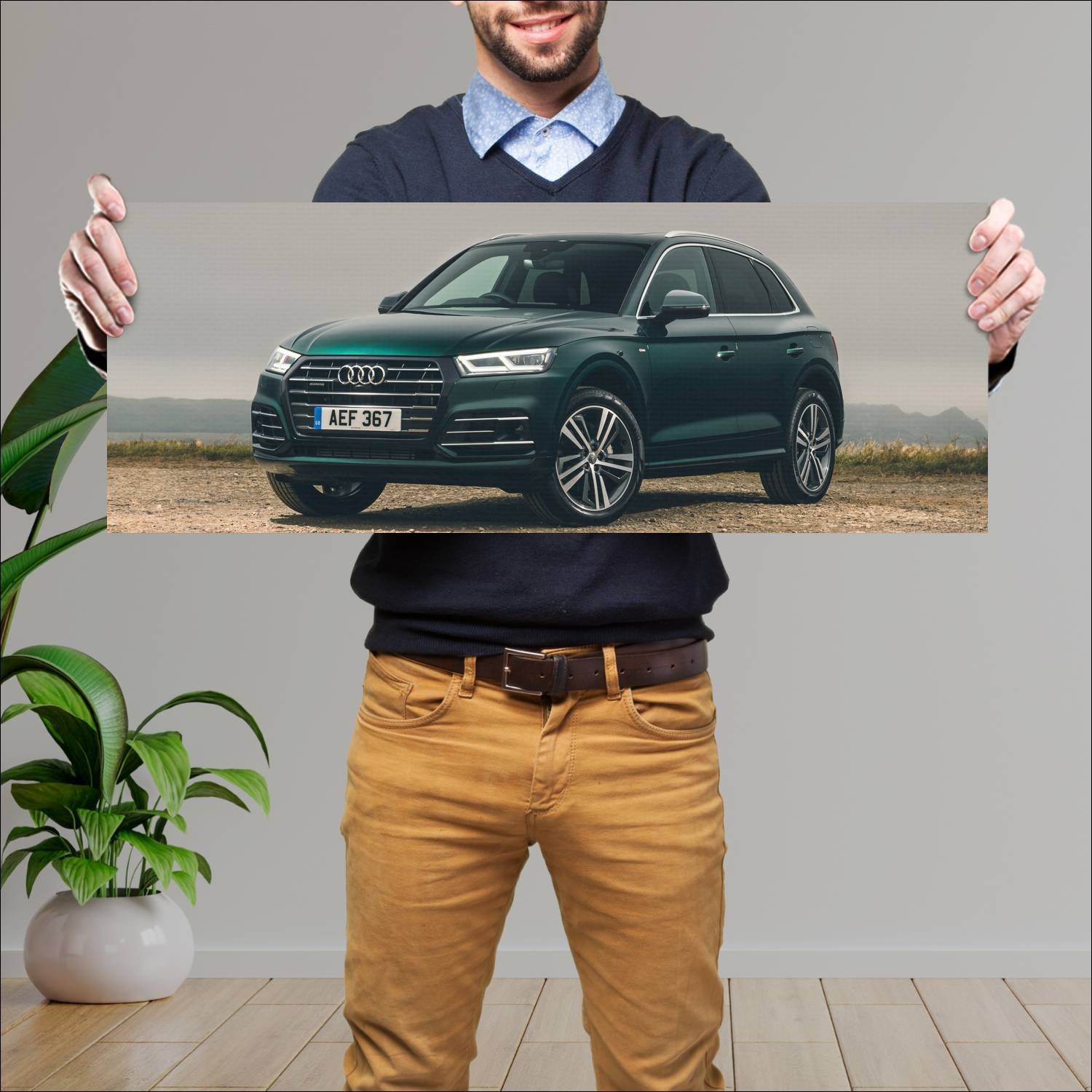Cuadro grande 30x80cm 2019 audi q5 plug in hybrid 512 Audi