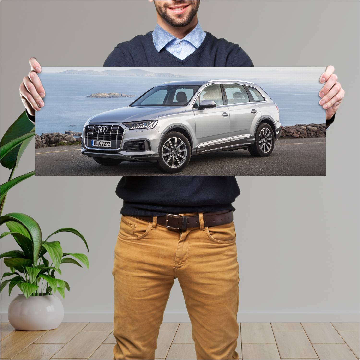Cuadro grande 30x80cm 2019 audi q7 auto 513 Audi