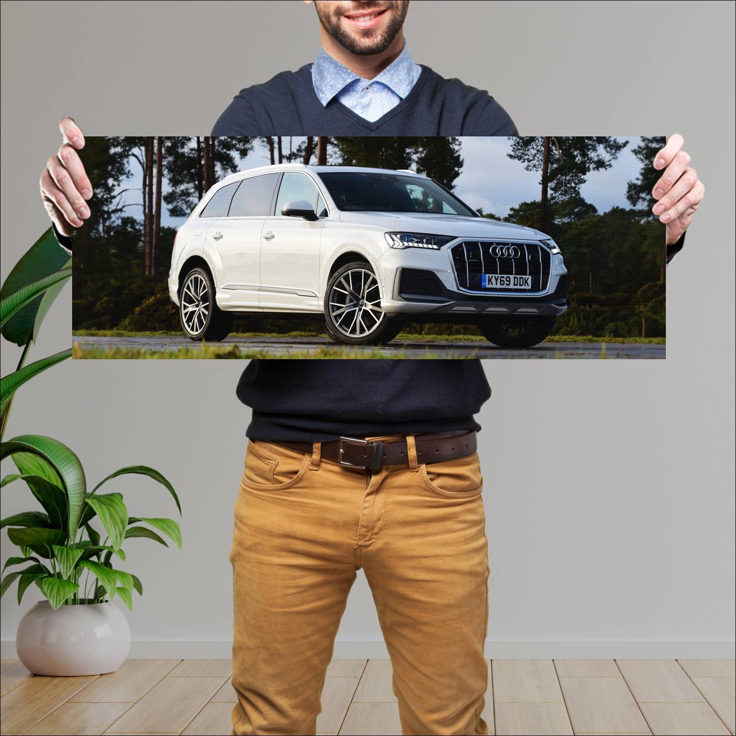 Cuadro grande 30x80cm 2019 audi q7 black edition u 514 Audi