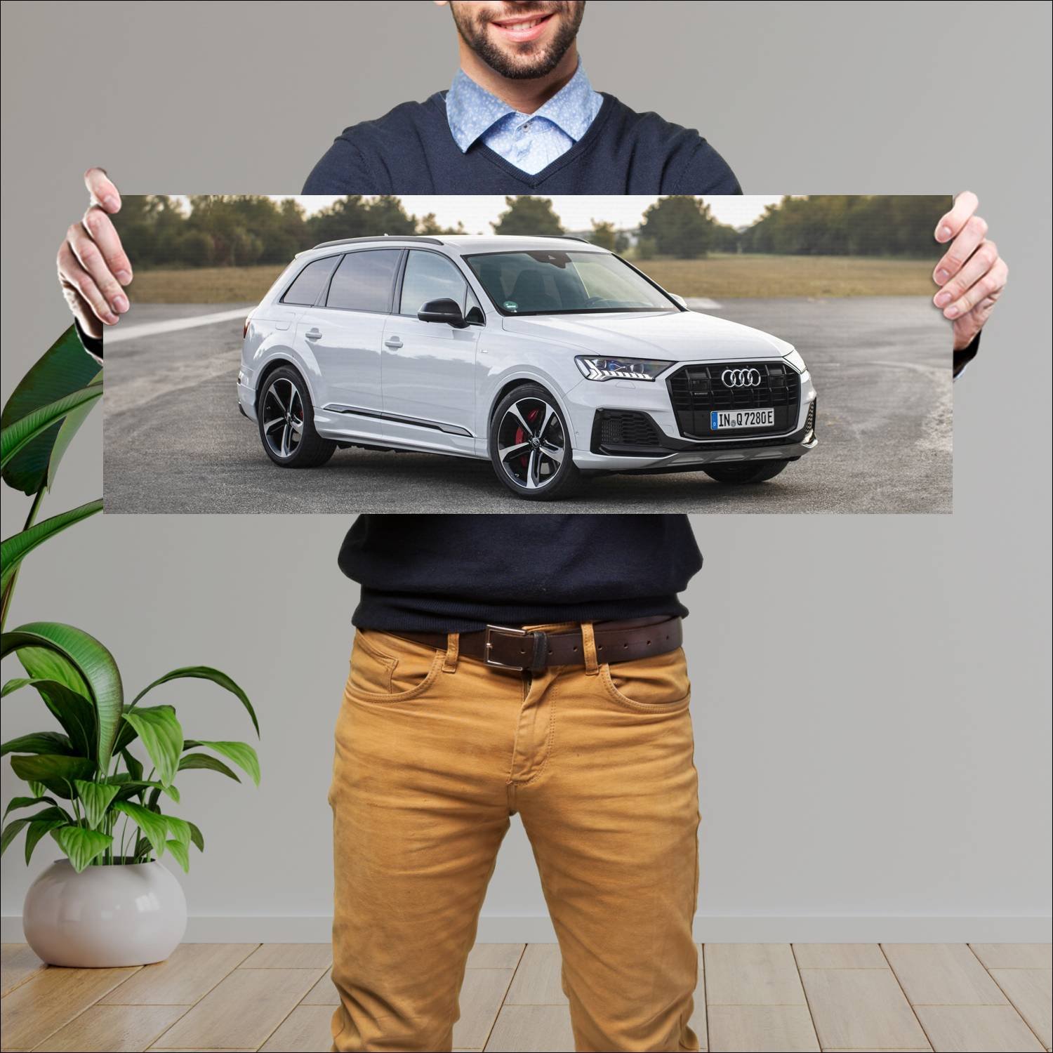 Cuadro grande 30x80cm 2019 audi q7 plug in hybrid 516 Audi