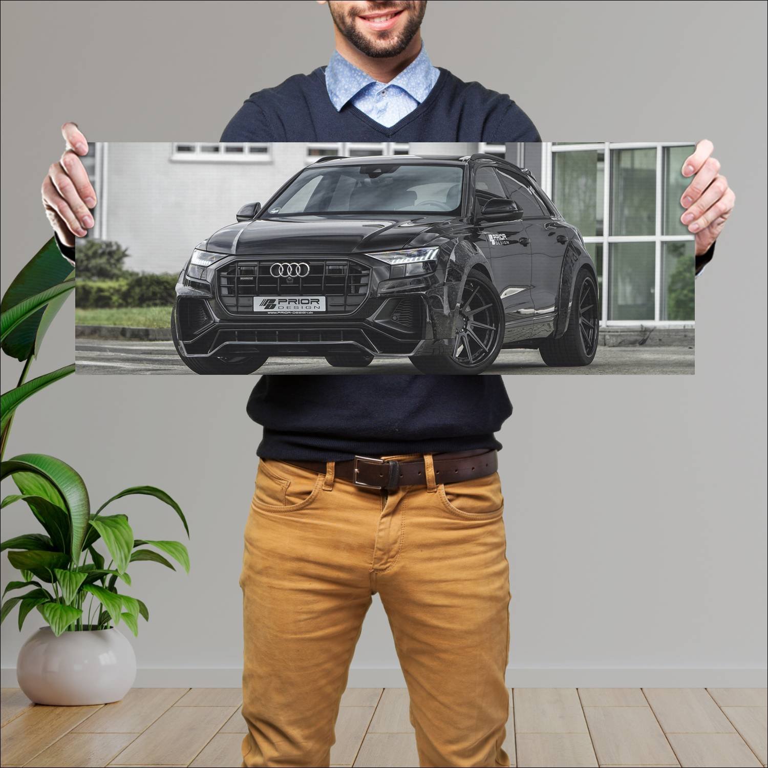 Cuadro grande 30x80cm 2019 audi q8 pdq8xl widebody 519 Audi
