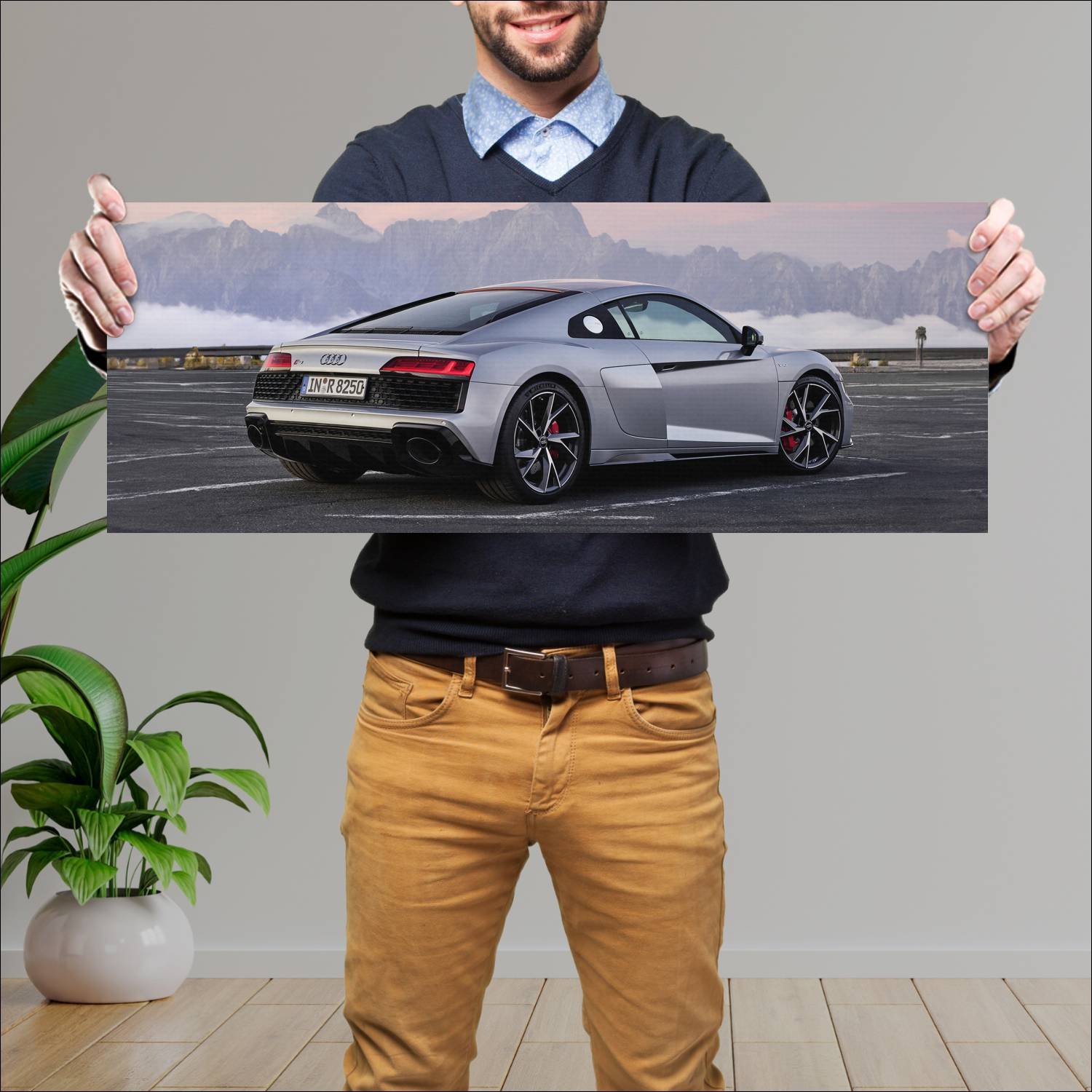 Cuadro grande 30x80cm 2019 audi r8 coupe auto 524 Audi