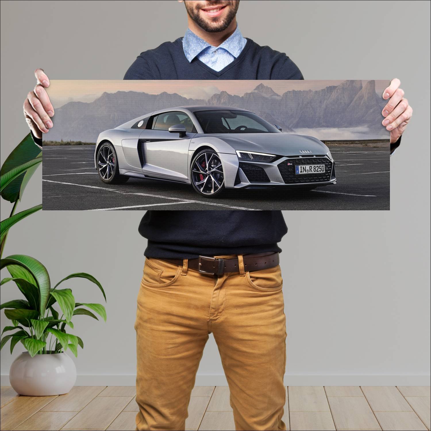 Cuadro grande 30x80cm 2019 audi r8 coupe auto 526 Audi