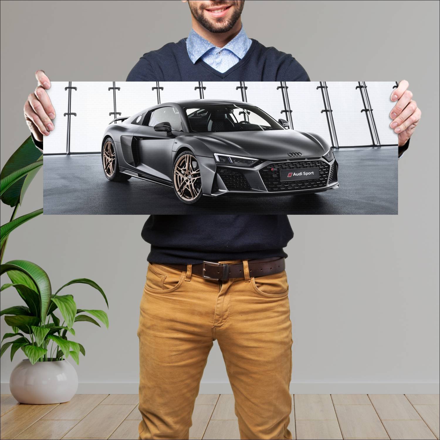 Cuadro grande 30x80cm 2019 audi r8 coupe decennium 527 Audi