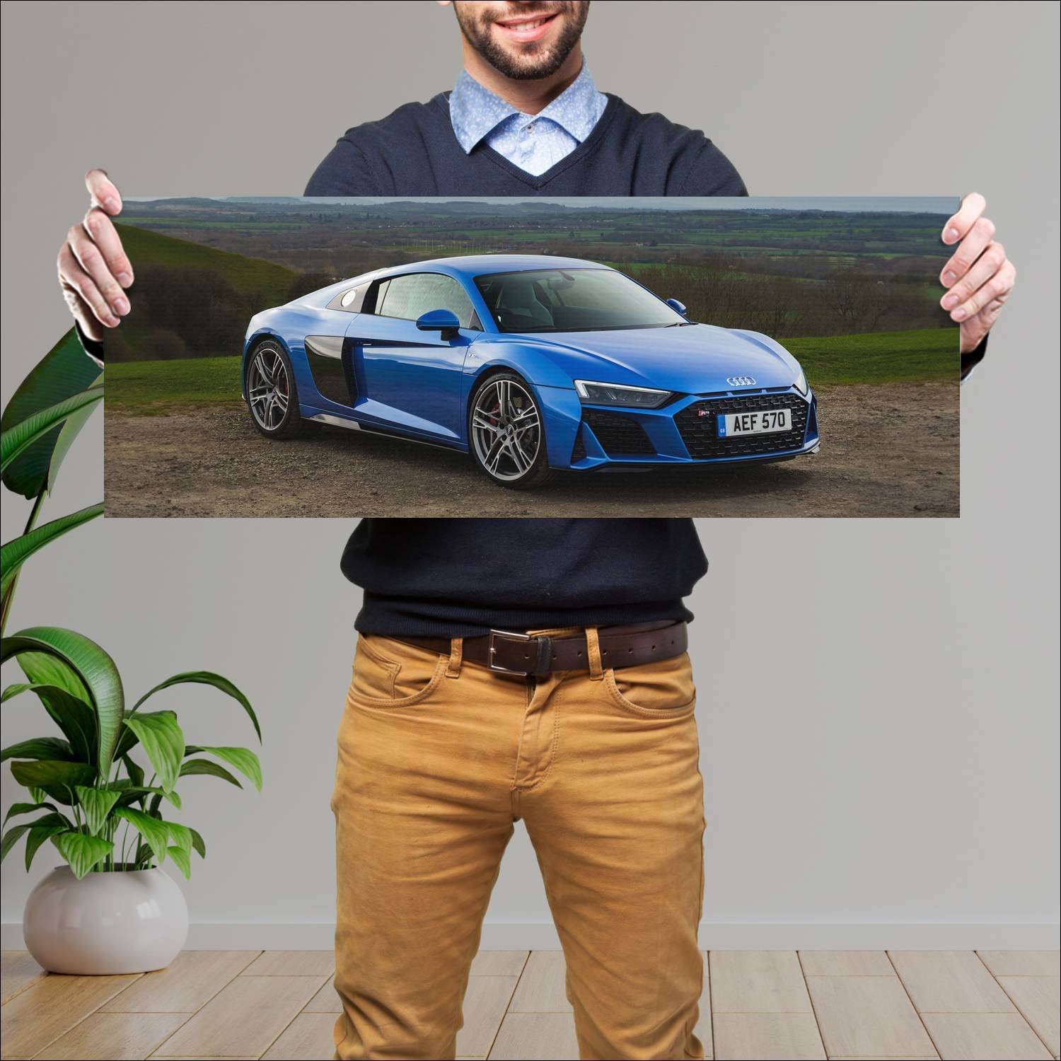 Cuadro grande 30x80cm 2019 audi r8 coupe uk auto 533 Audi
