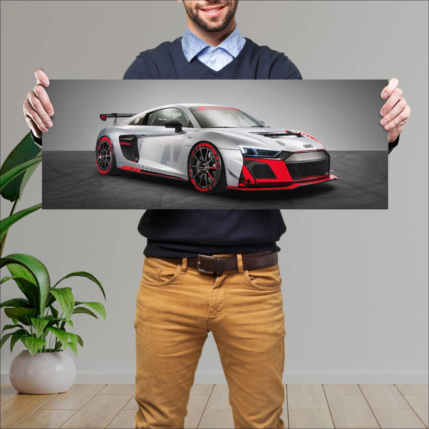 Cuadro grande 30x80cm 2019 audi r8 lms gt4 auto 538 Audi