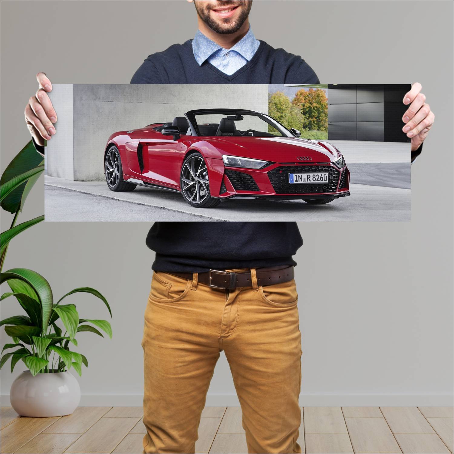 Cuadro grande 30x80cm 2019 audi r8 spyder auto 539 Audi