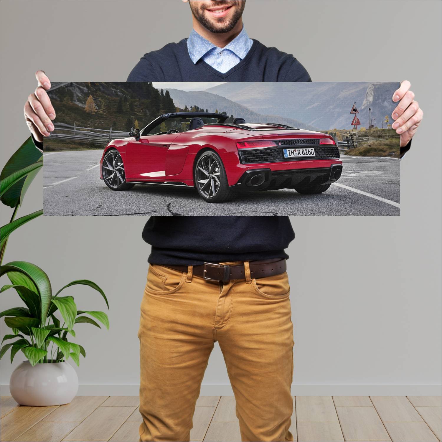 Cuadro grande 30x80cm 2019 audi r8 spyder auto 540 Audi