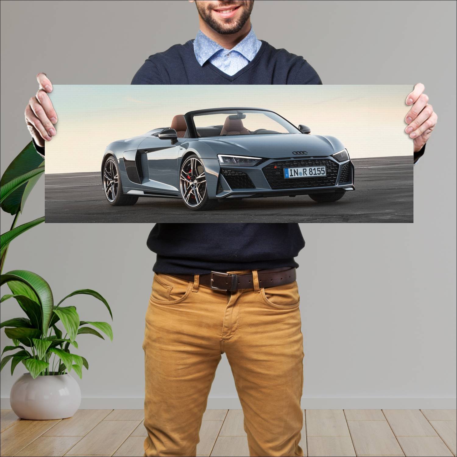 Cuadro grande 30x80cm 2019 audi r8 spyder performa 541 Audi
