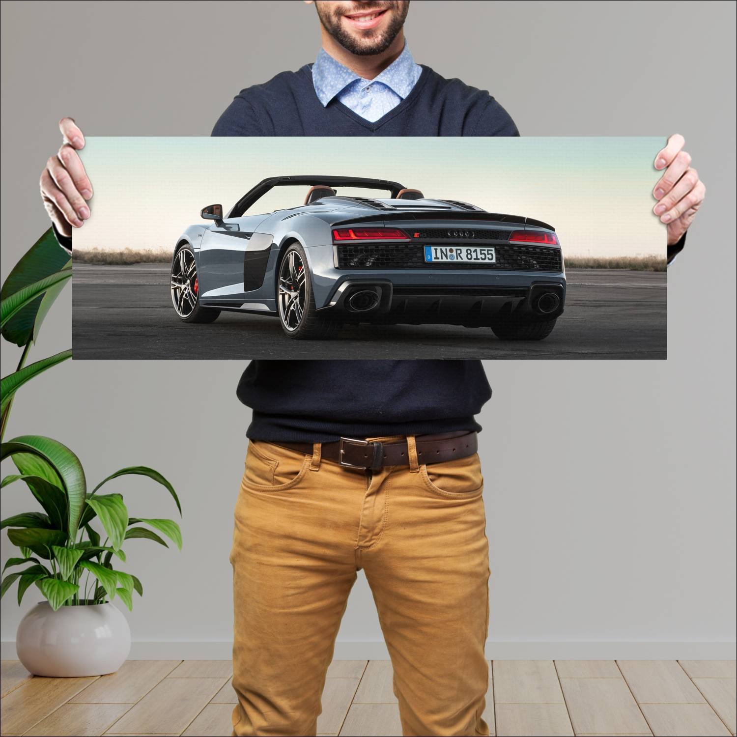 Cuadro grande 30x80cm 2019 audi r8 spyder performa 542 Audi