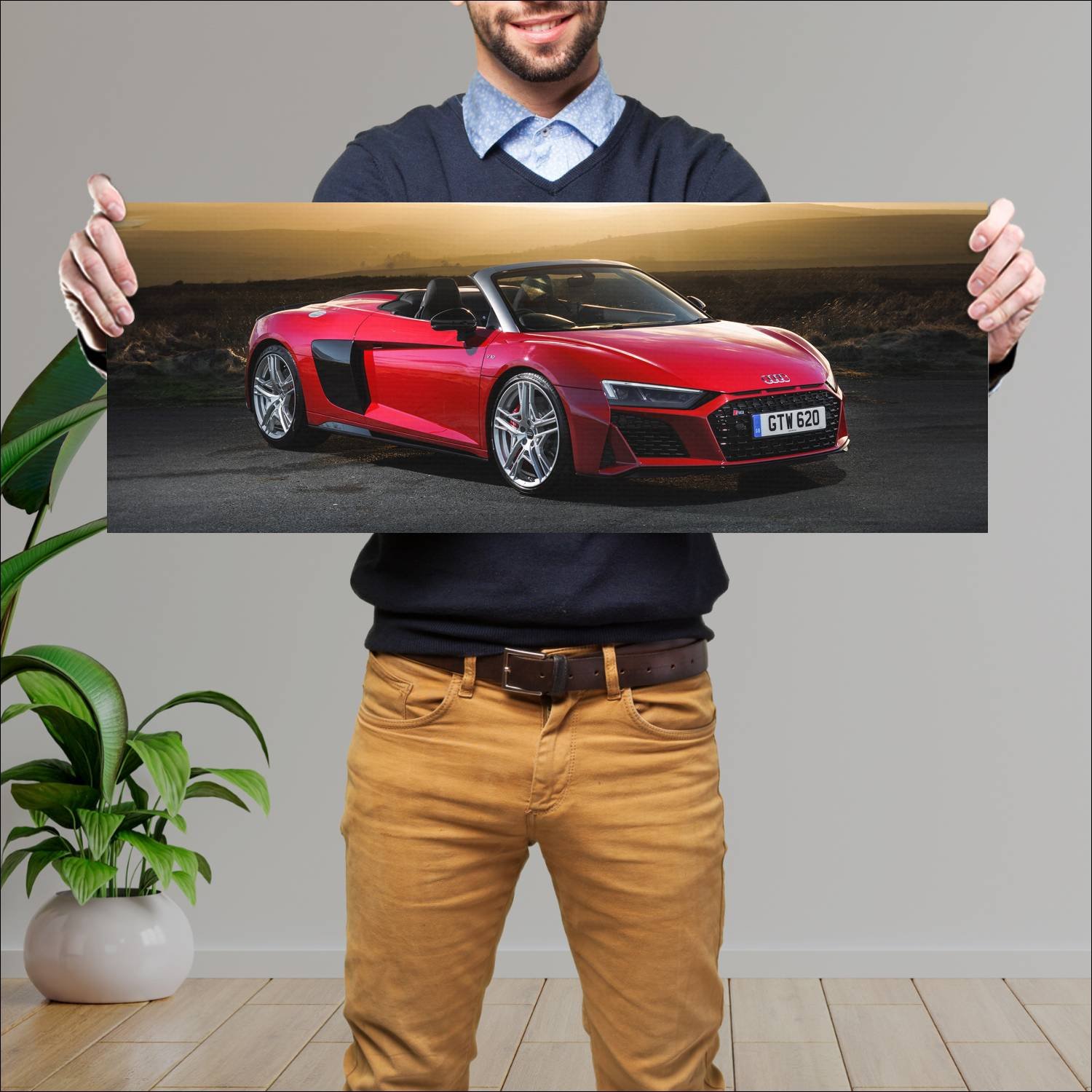 Cuadro grande 30x80cm 2019 audi r8 spyder performa 543 Audi