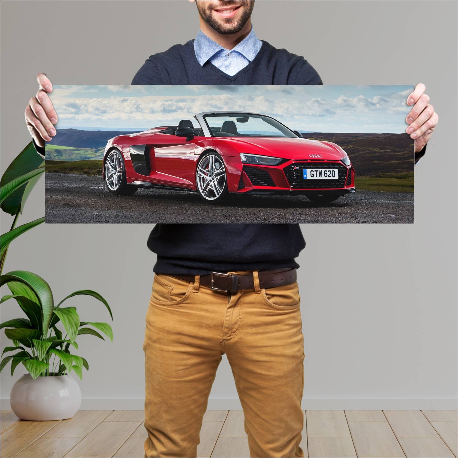 Cuadro grande 30x80cm 2019 audi r8 spyder performa 544 Audi