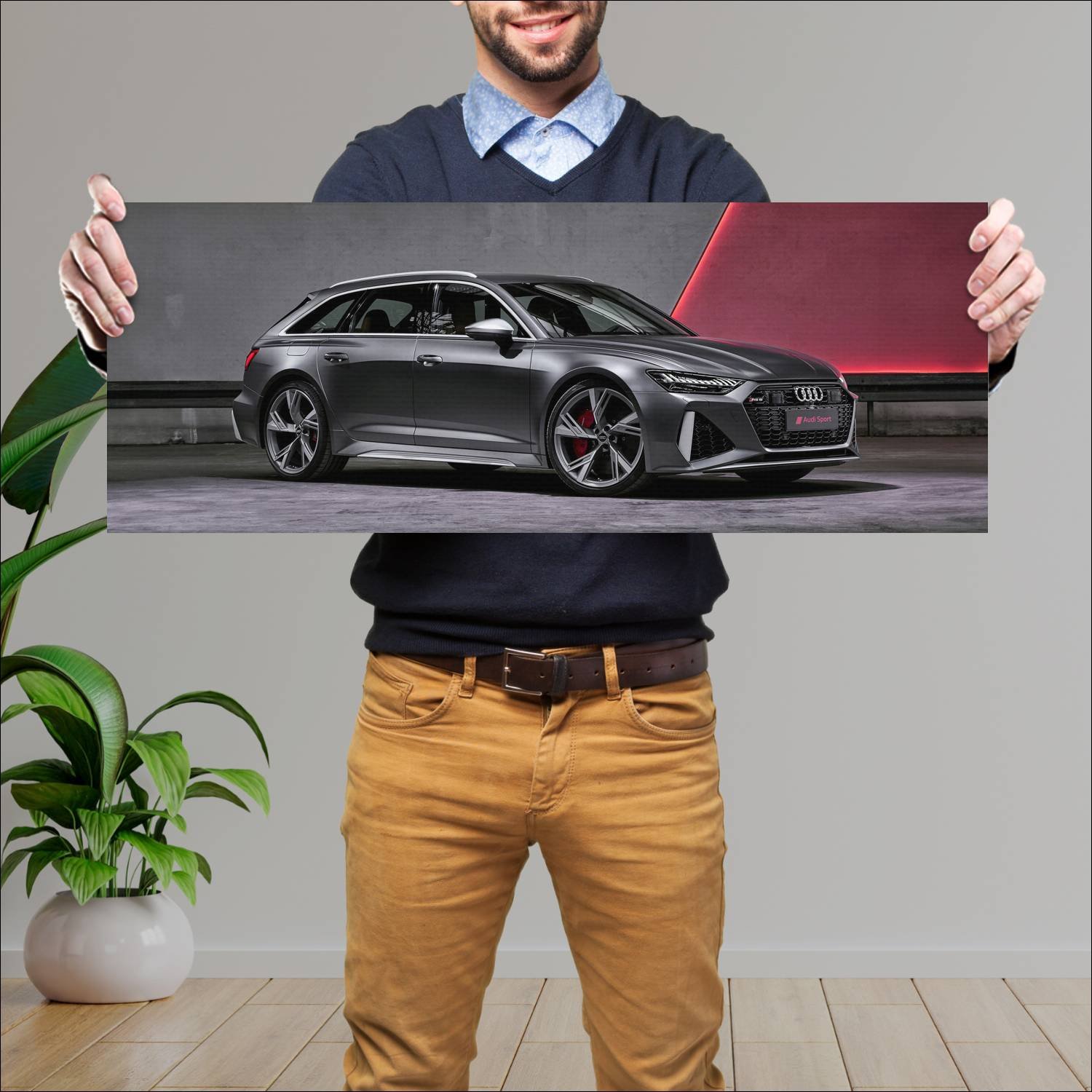 Cuadro grande 30x80cm 2019 audi rs 6 avant auto 554 Audi