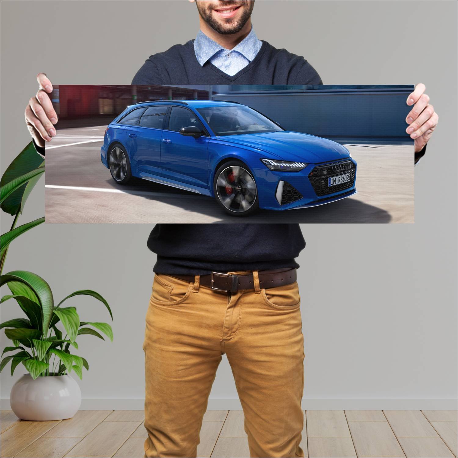 Cuadro grande 30x80cm 2019 audi rs 6 avant anniver 556 Audi