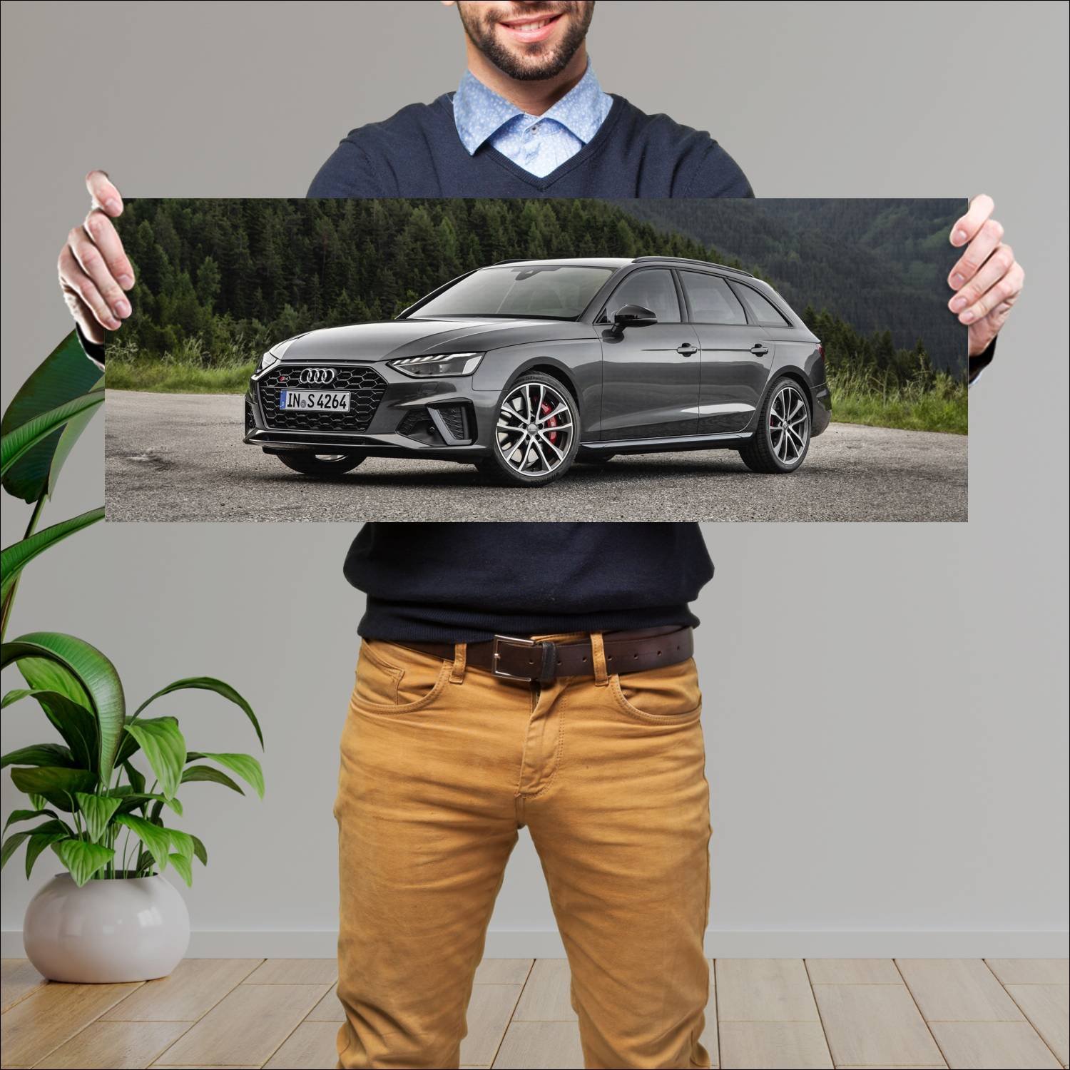 Cuadro grande 30x80cm 2019 audi s4 avant auto 560 Audi