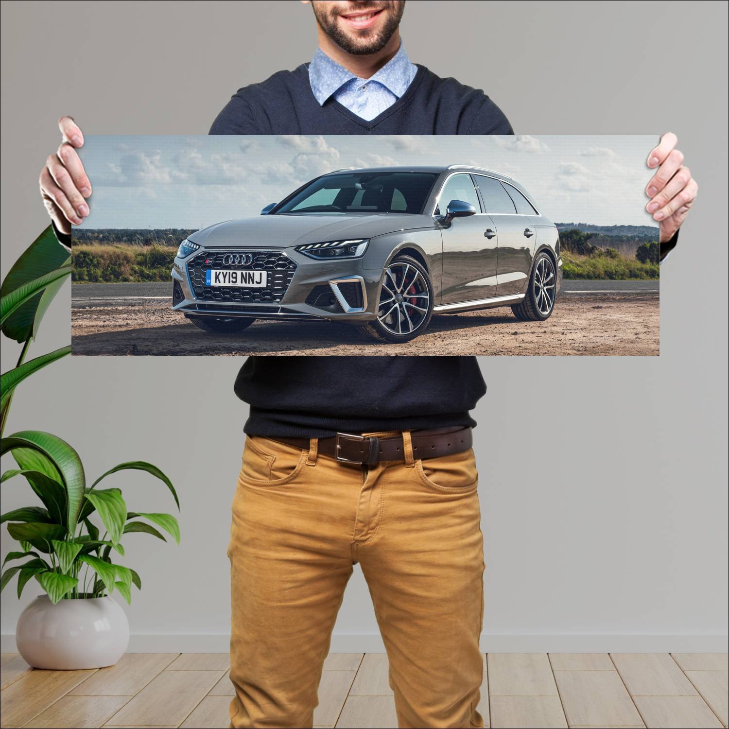 Cuadro grande 30x80cm 2019 audi s4 avant uk auto 562 Audi