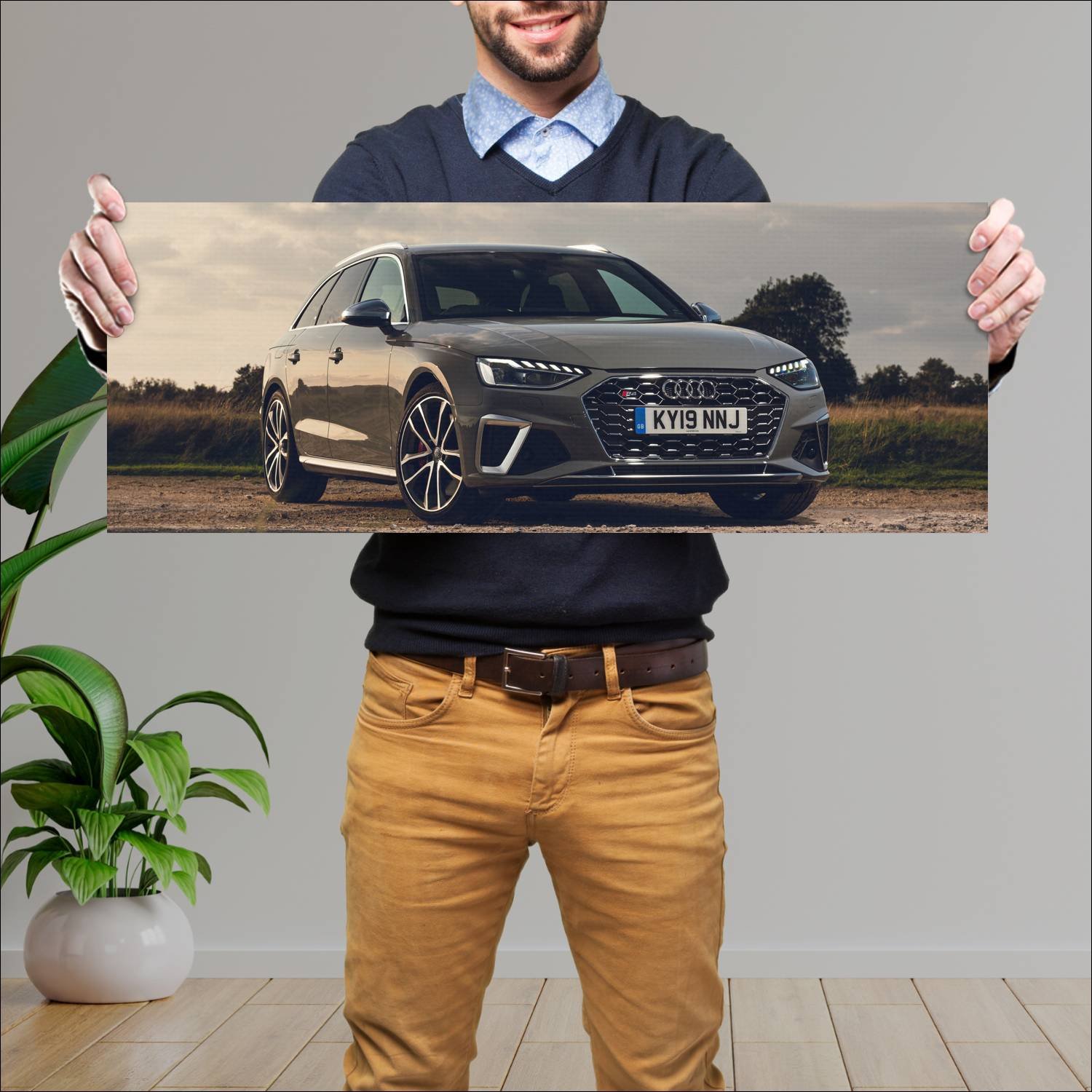Cuadro grande 30x80cm 2019 audi s4 avant uk auto 563 Audi