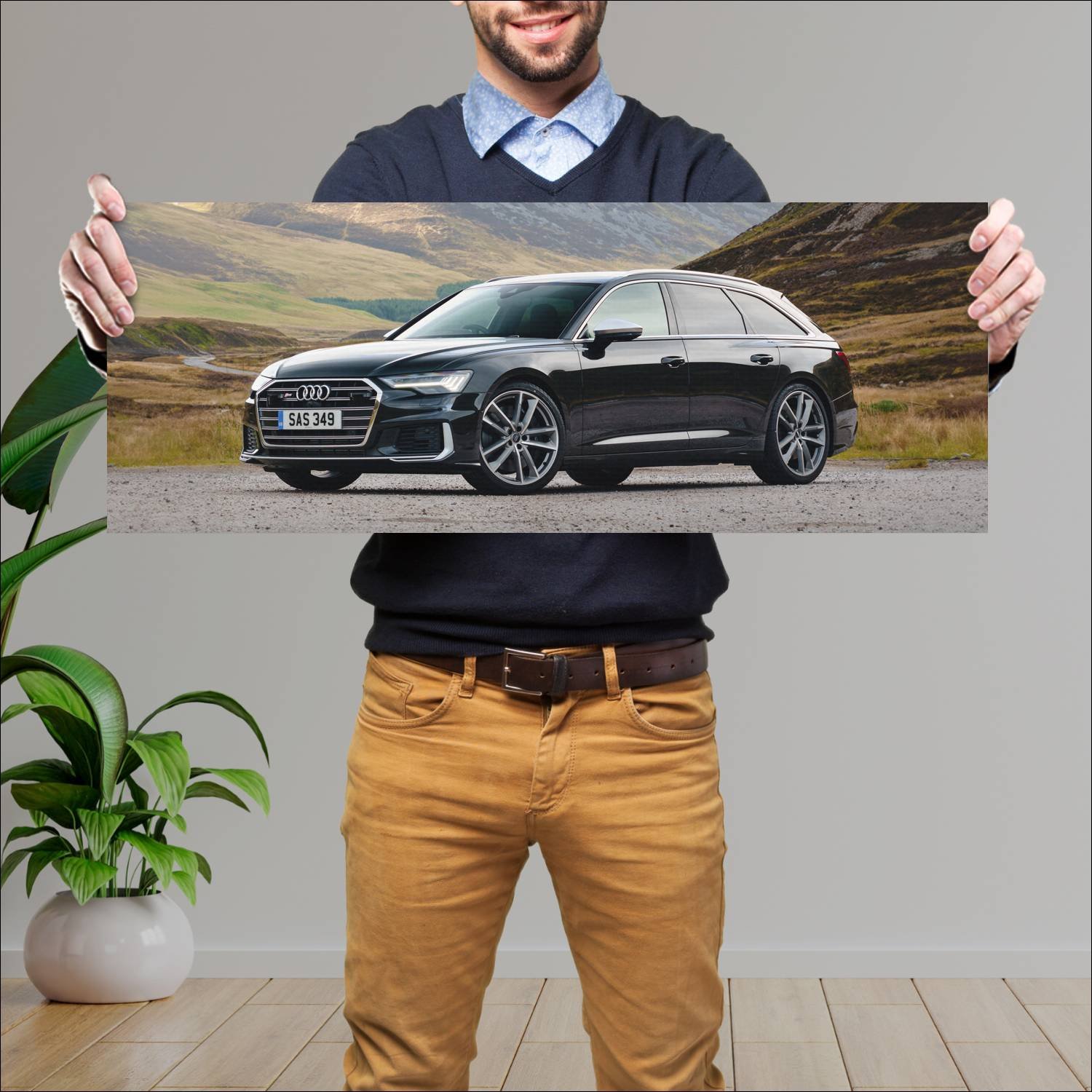 Cuadro grande 30x80cm 2019 audi s6 avant uk auto 567 Audi