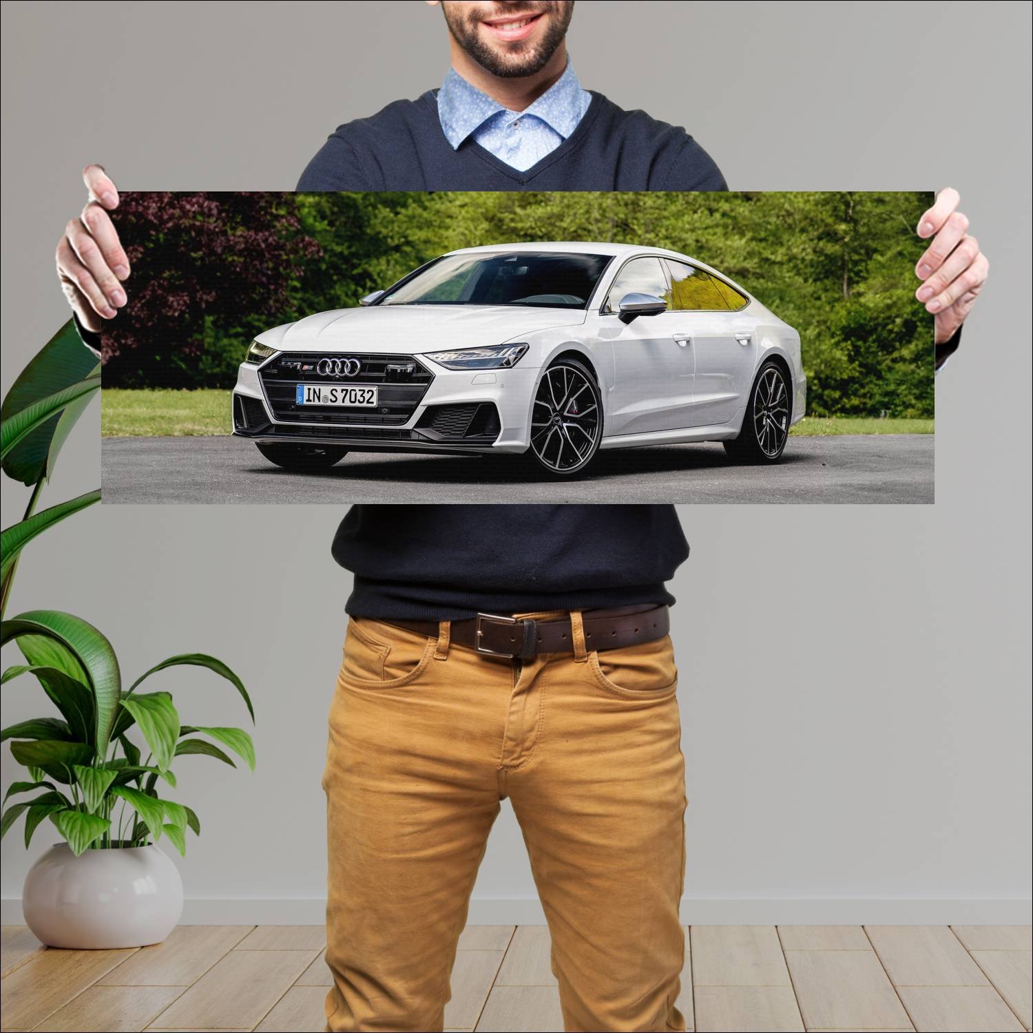 Cuadro grande 30x80cm 2019 audi s7 sportback auto 569 Audi