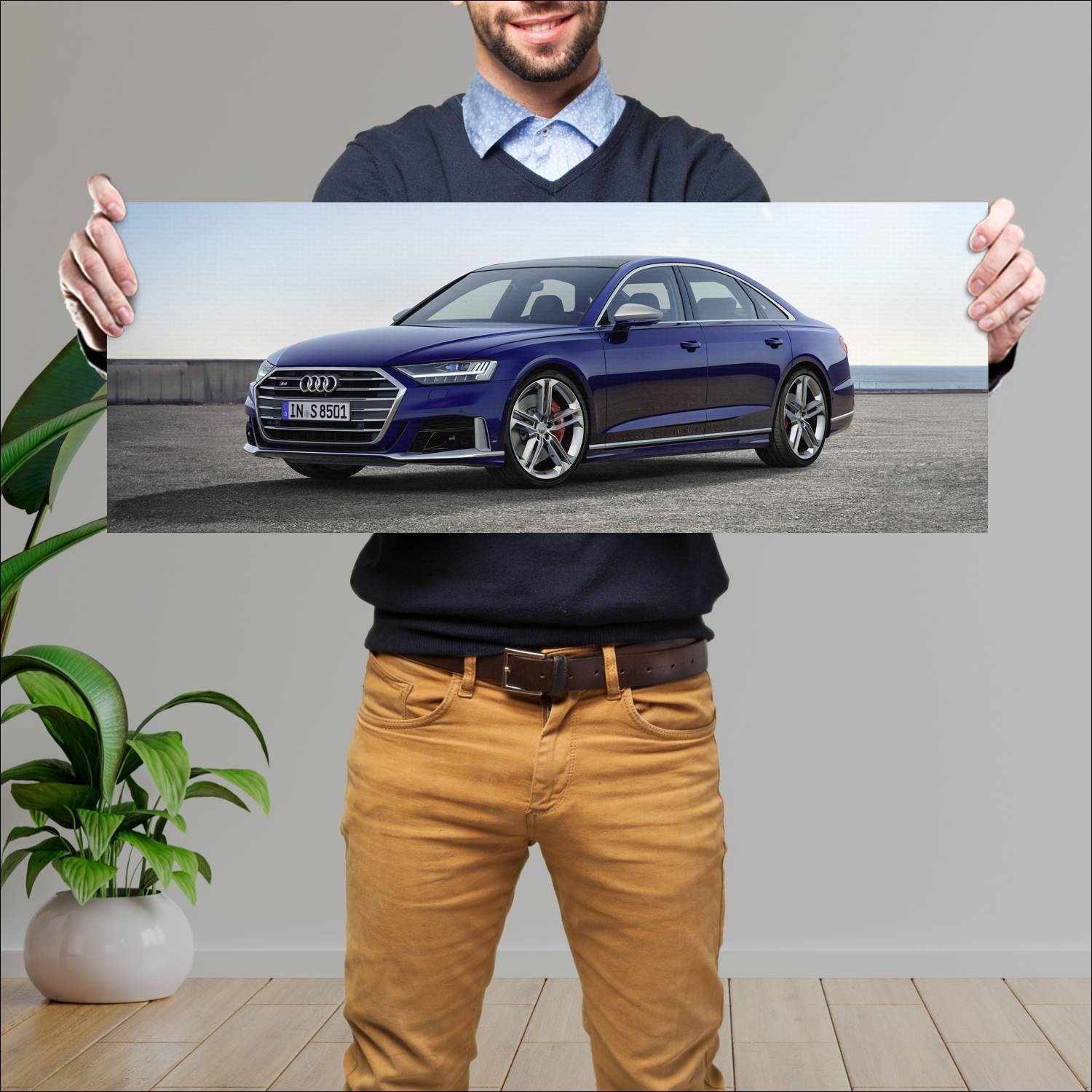 Cuadro grande 30x80cm 2019 audi s8 auto 570 Audi