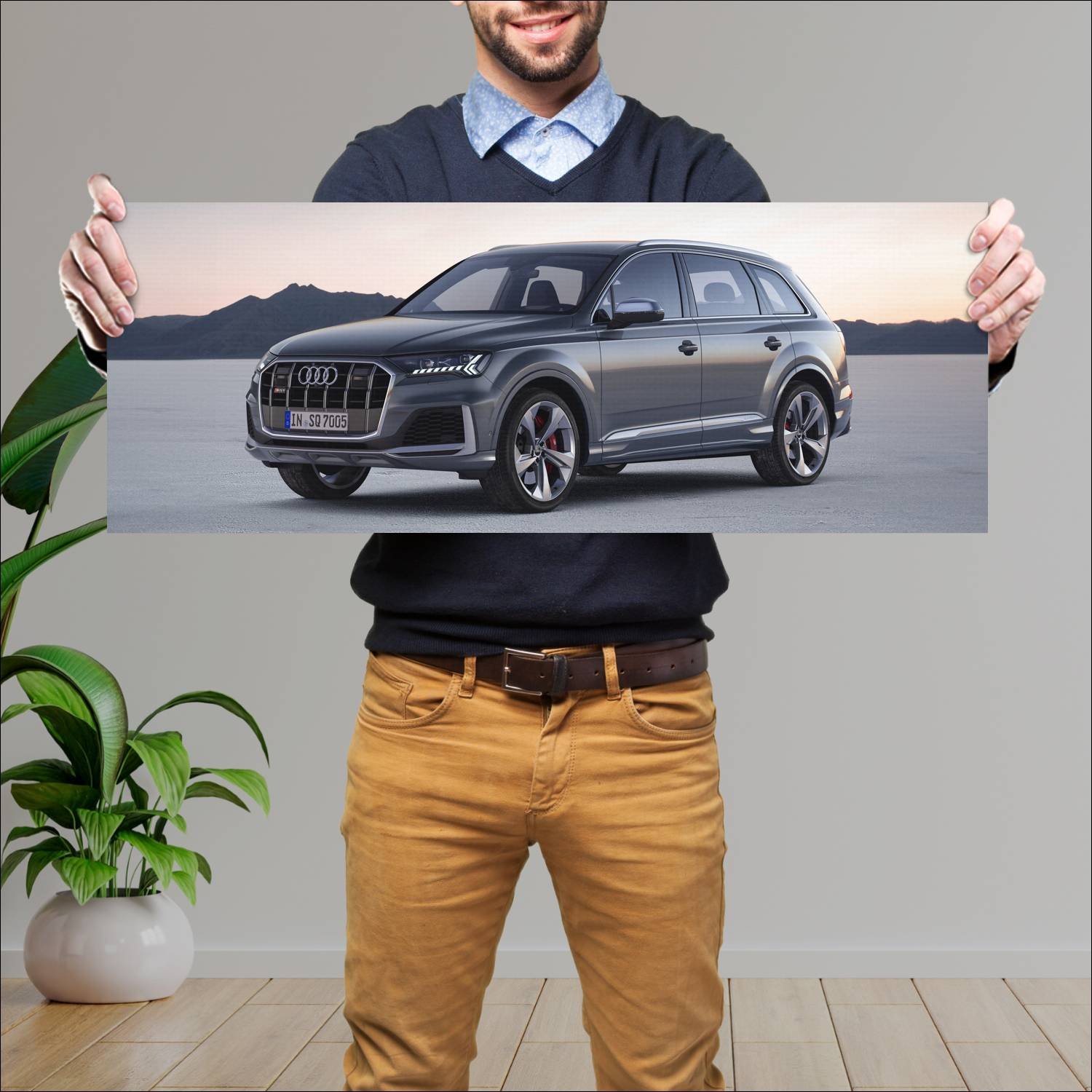Cuadro grande 30x80cm 2019 audi sq7 auto 575 Audi